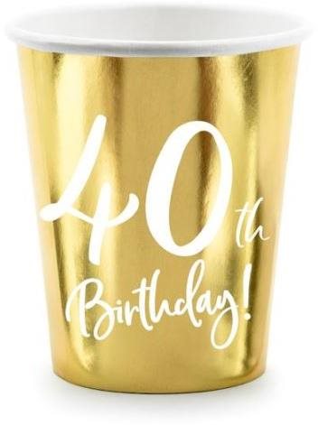 Papierové tégliky 40 rokov – narodeniny – happy birthday – zlaté –...