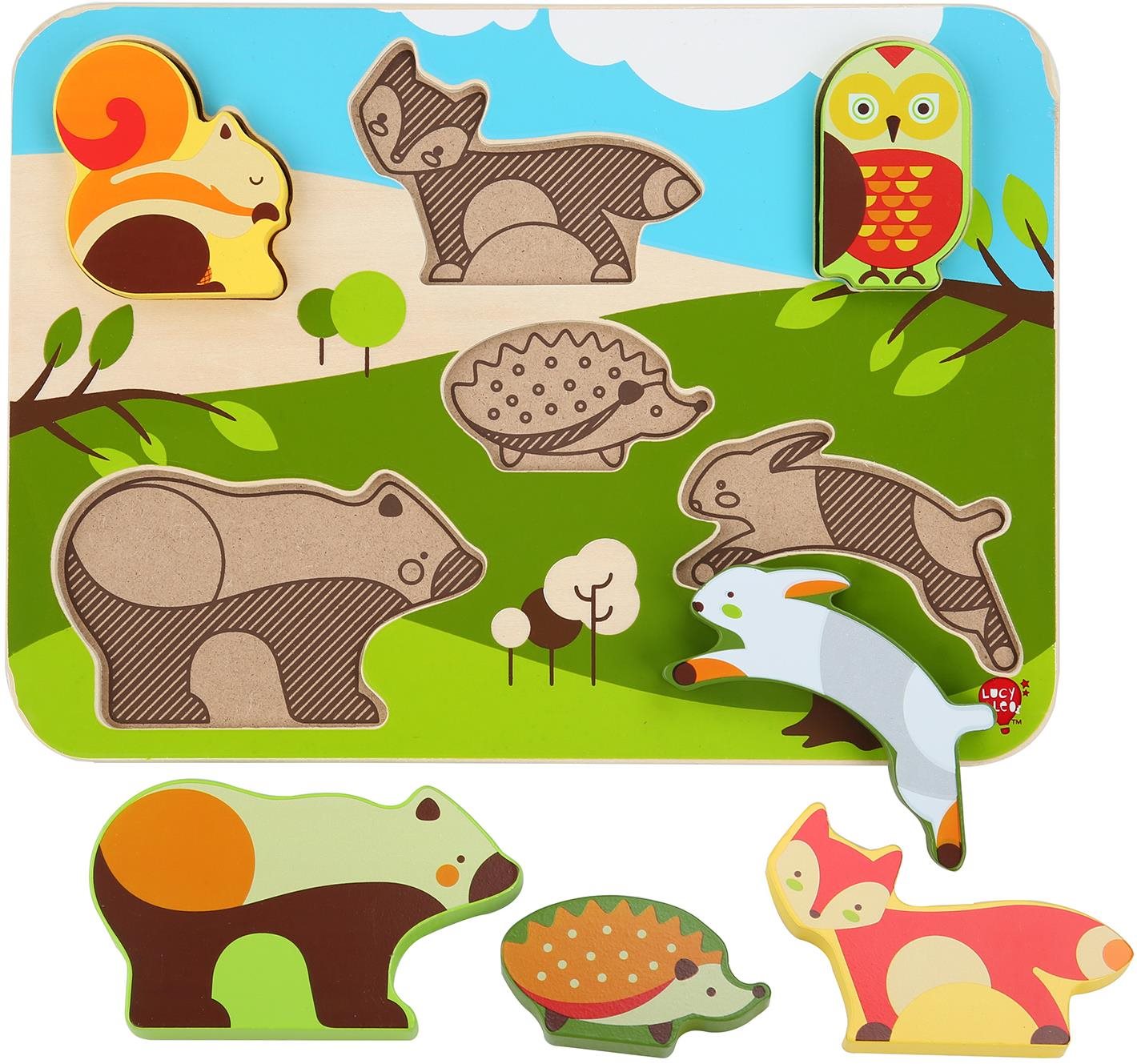 Lucy & Leo 225 Animaux de la foret - puzzle en bois de 7 pieces...