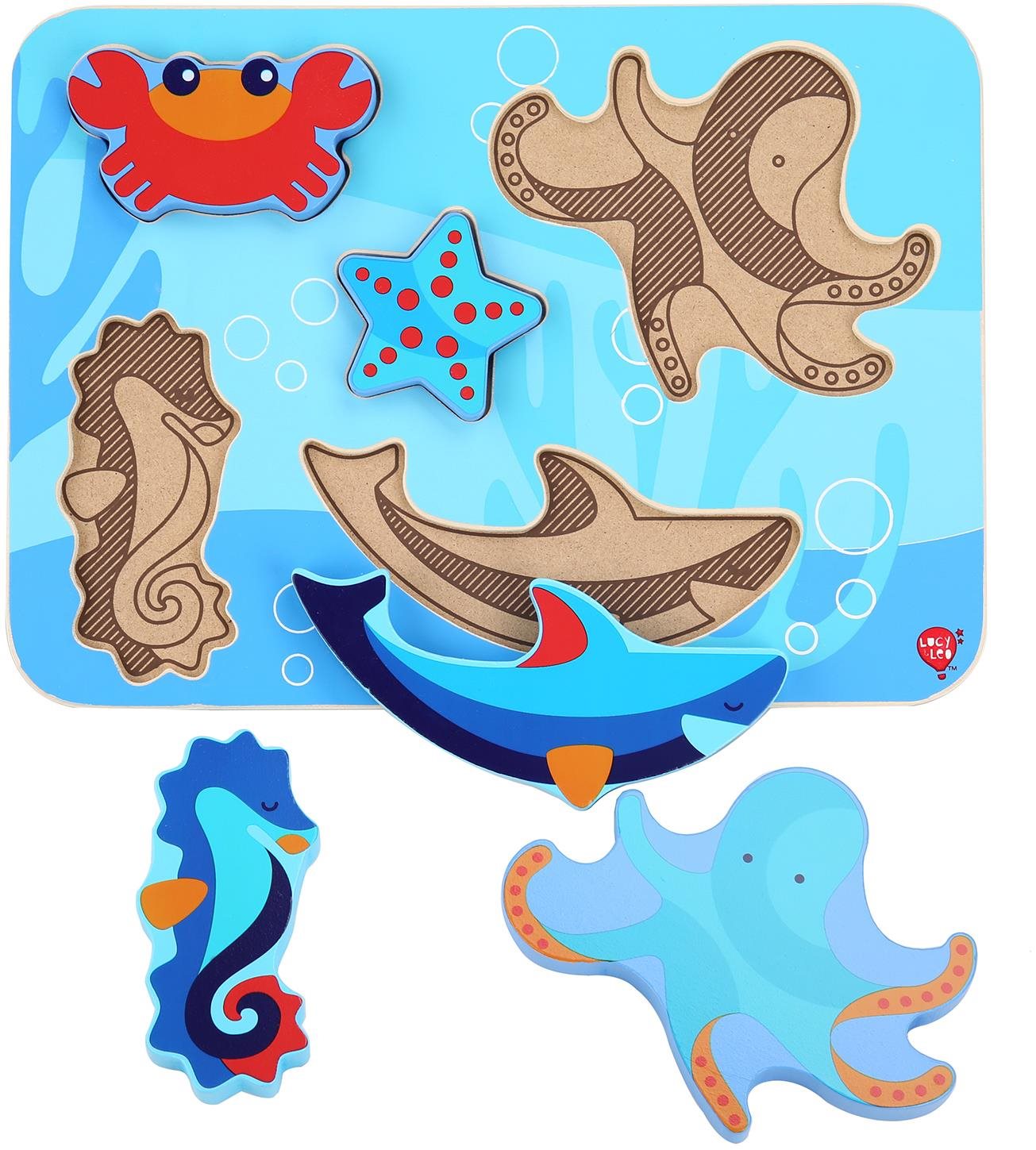 Lucy & Leo 227 Sea Animals - puzzle en bois 6 pieces Puzzle...