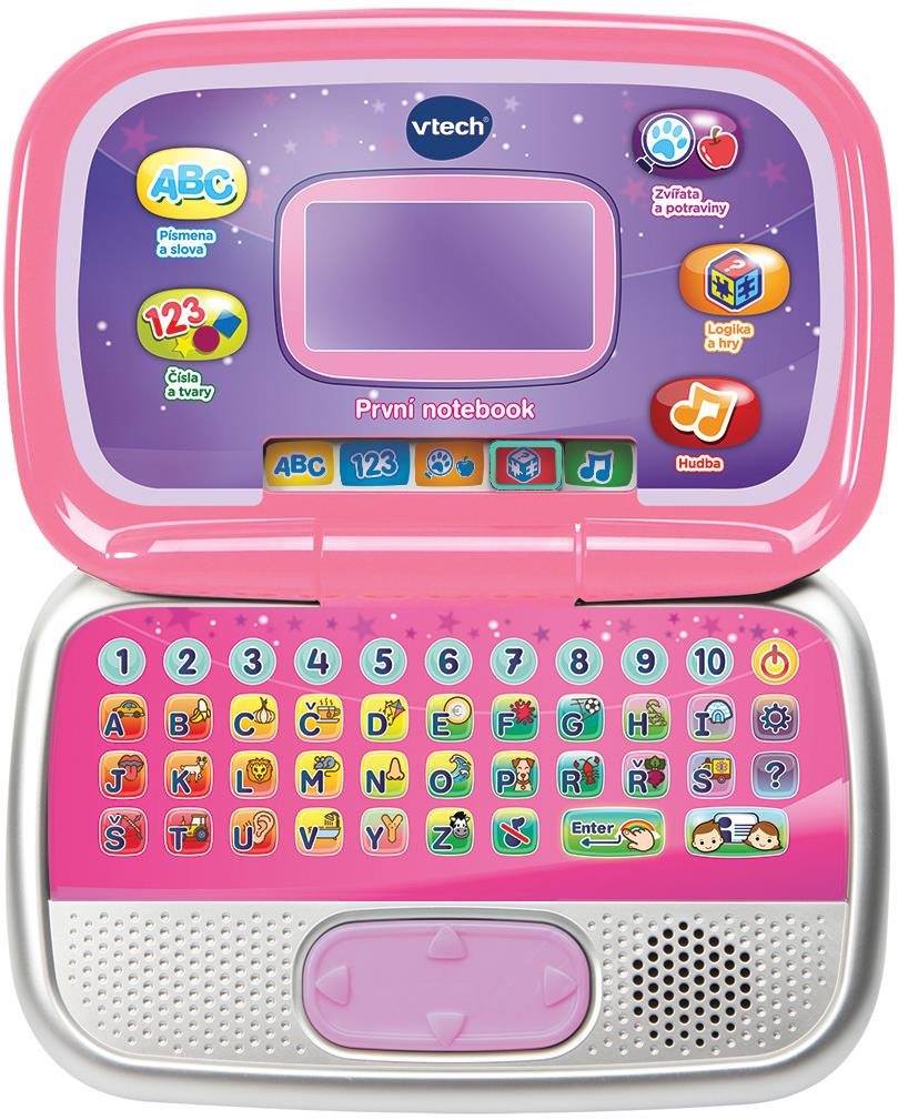 Vtech Prvý notebook – ružový CZ Detský notebook