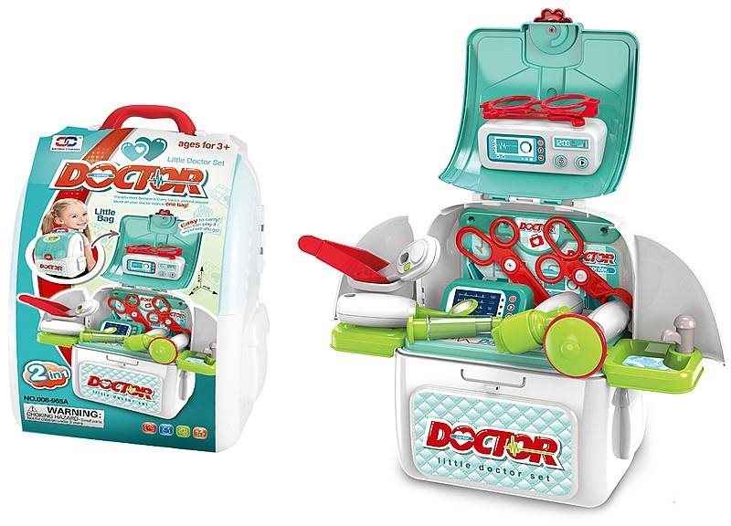 Ärzte-Set im Rucksack mit Zubehör 26,5x24x14,5cm Arzt-Koffer für...