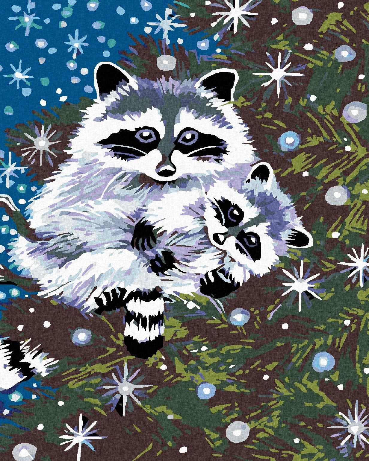 Maľovanie podľa čísel – Mývaly, 40 × 50 cm, plátno napnuté na ráme...