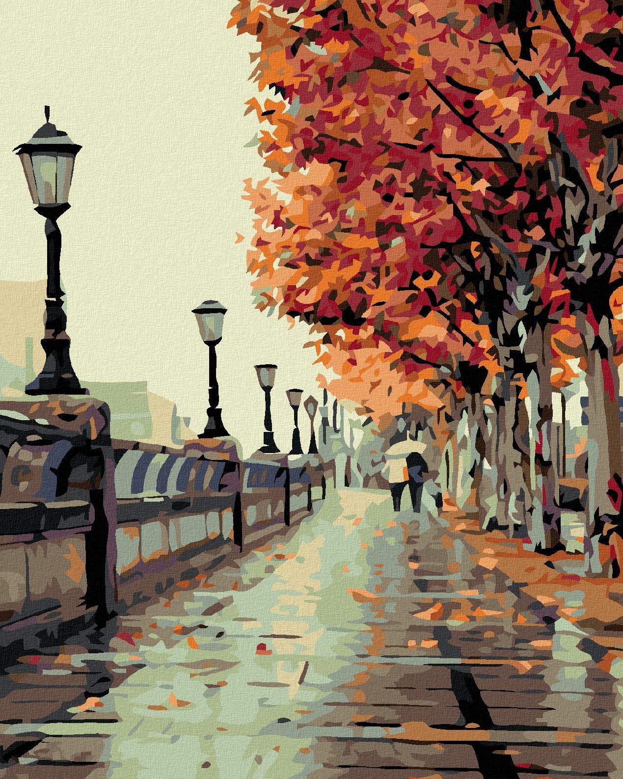 Maľovanie podľa čísel – Jesenná prechádzka, 80 × 100 cm, napnuté...
