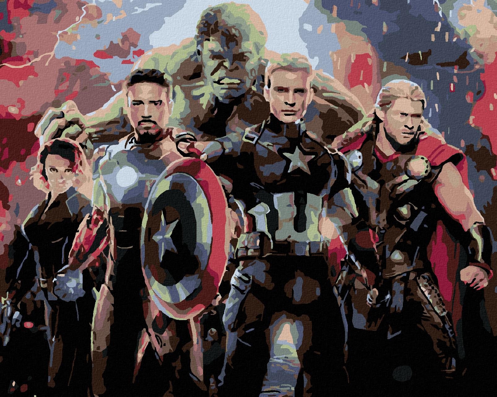 Maľovanie podľa čísel – Avengers Endgame, 50 × 40 cm, plátno...