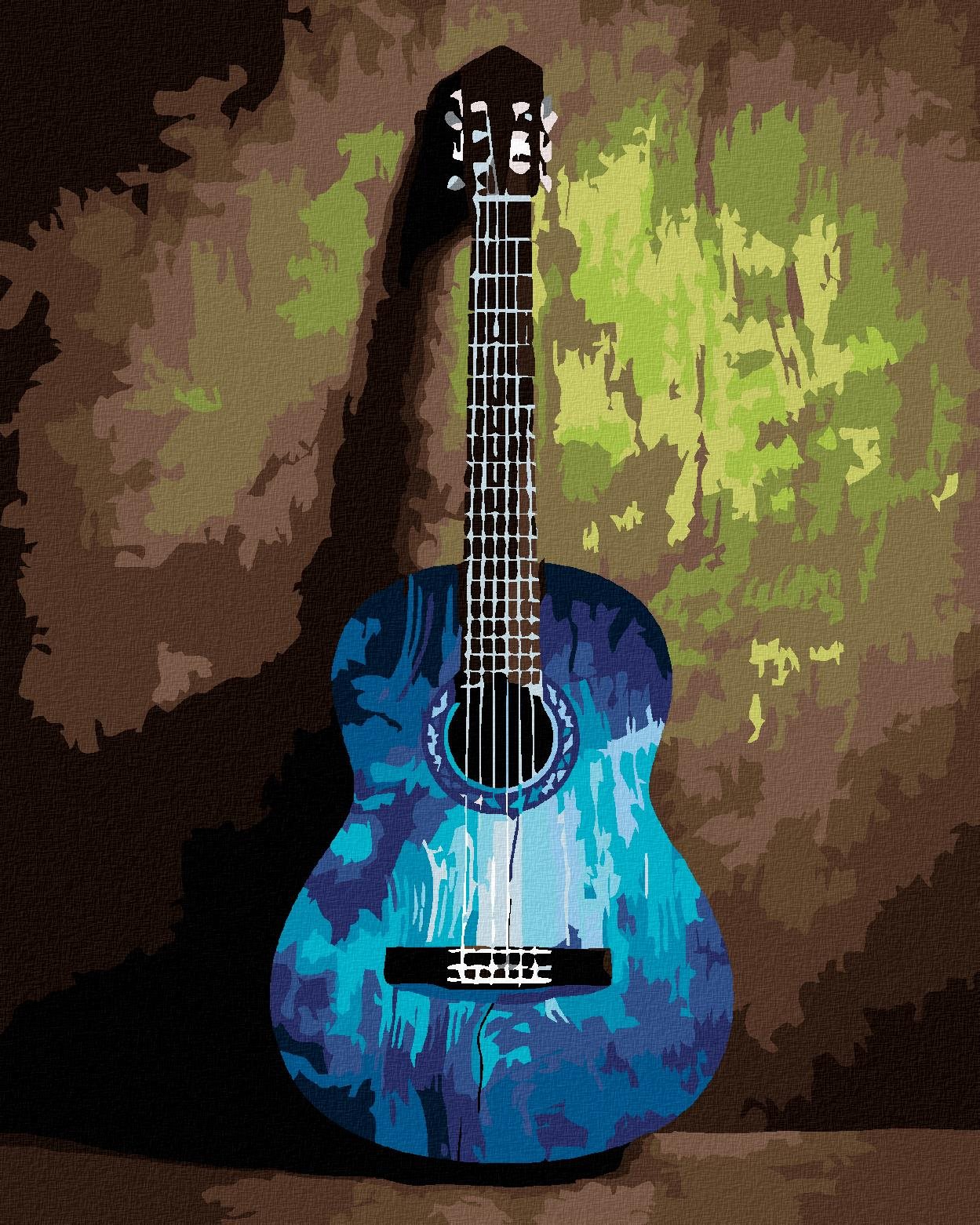 Maľovanie podľa čísel - Gitara v abstrakcii, 80 x 100 cm, napnuté...