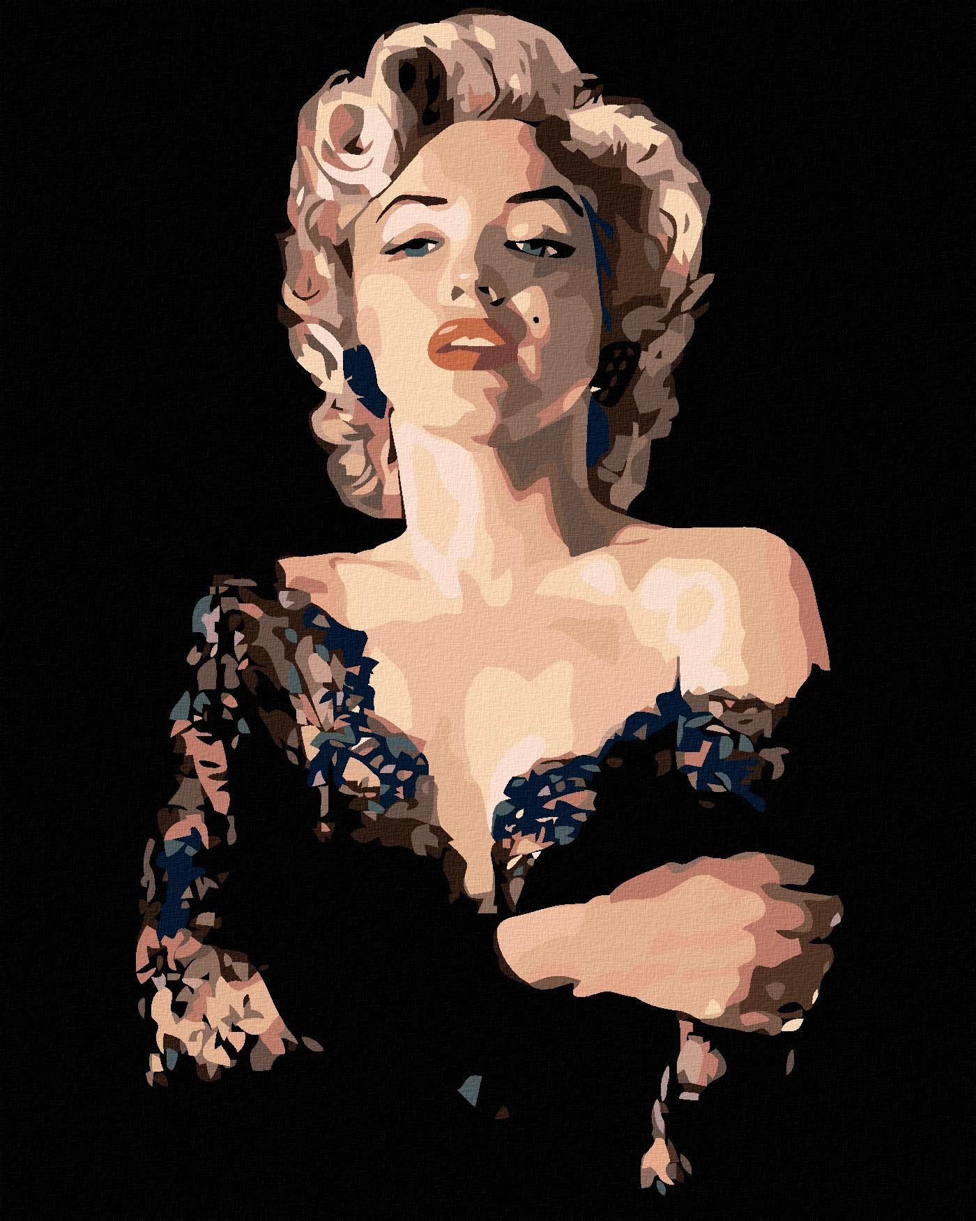 Maľovanie podľa čísel – Marilyn v čiernych šatách, 40 × 50 cm,...