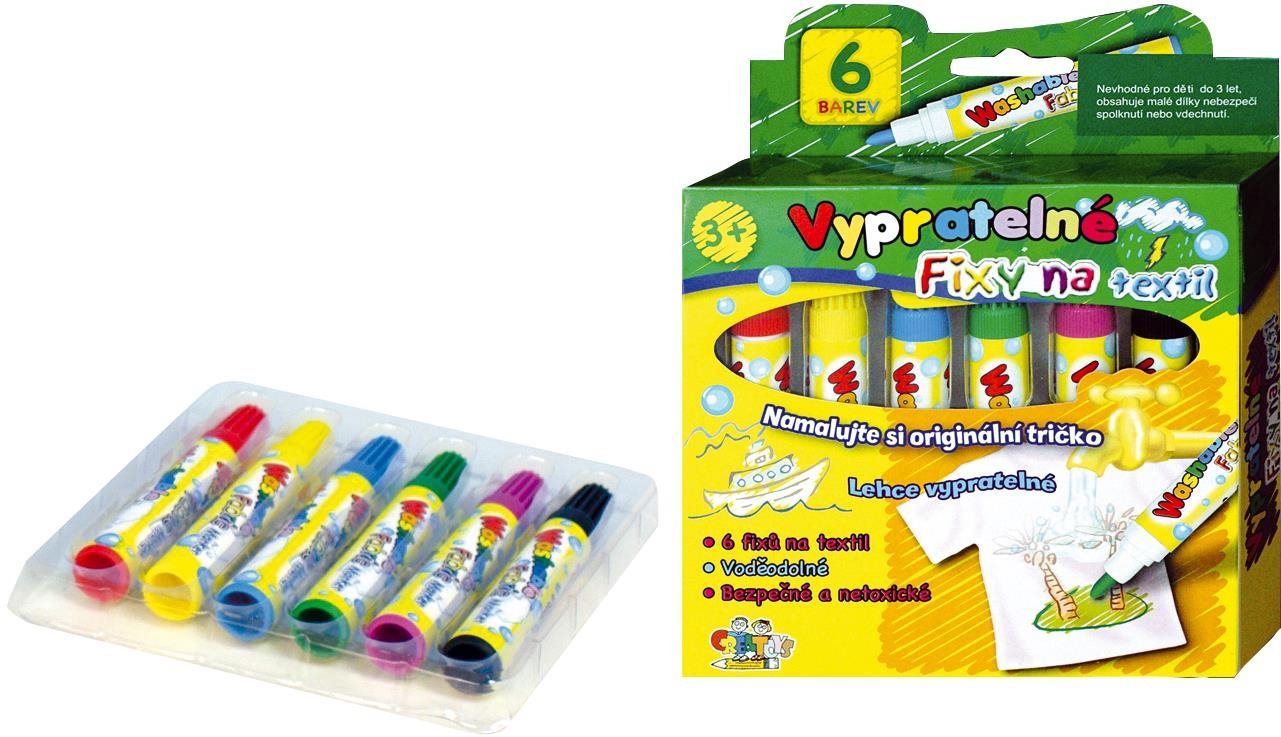 SMT Creatoys Fixky na textil vyprateľné 6 ks Farba na textil
