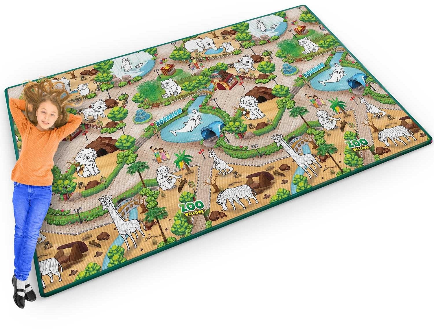 Ricokids Podložka na vybarvování 200 × 120 × 0,3 cm  ZOO Hracia...