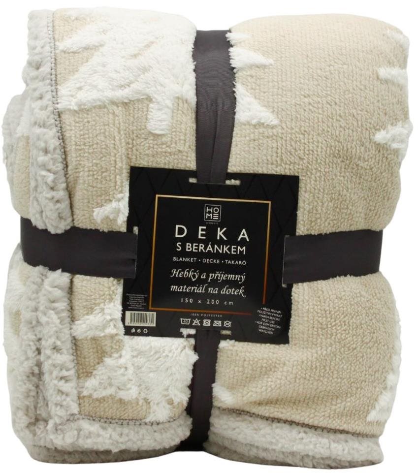 Home Elements Deka s barančekom, jacquard vzor Vločky, béžová Deka