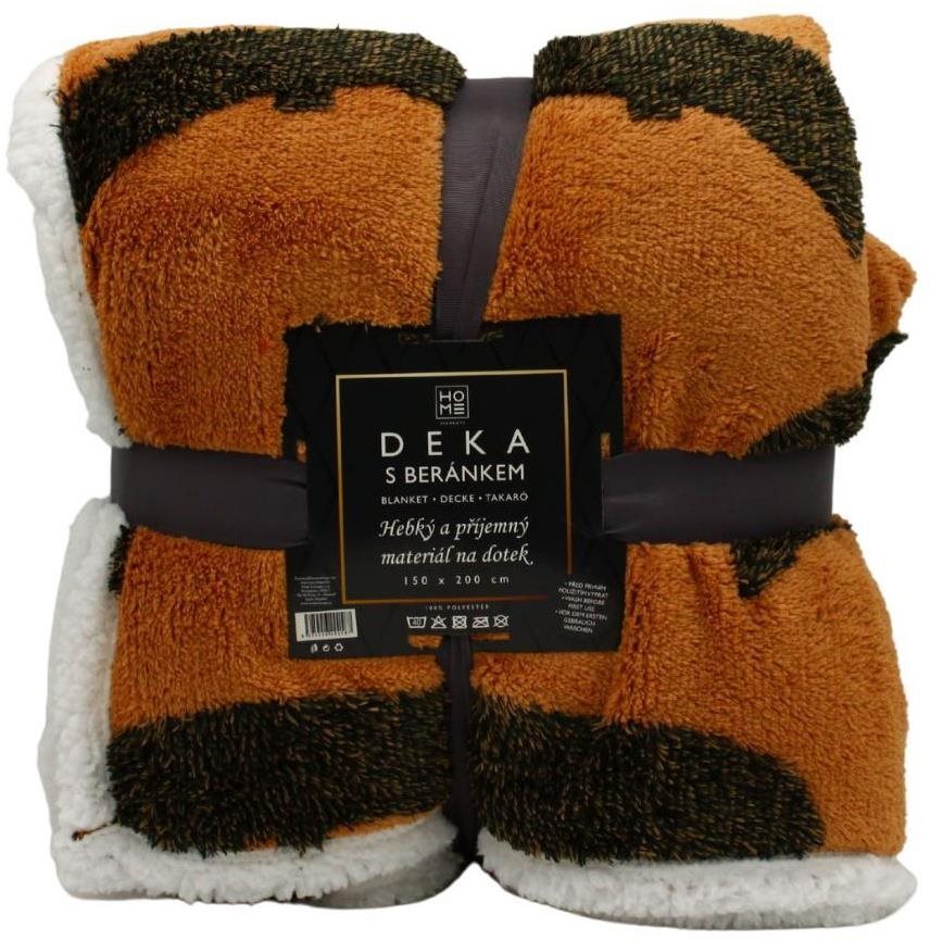 Home Elements Deka s beránkem, jacquard vzor Stromky, zrzavá Deka