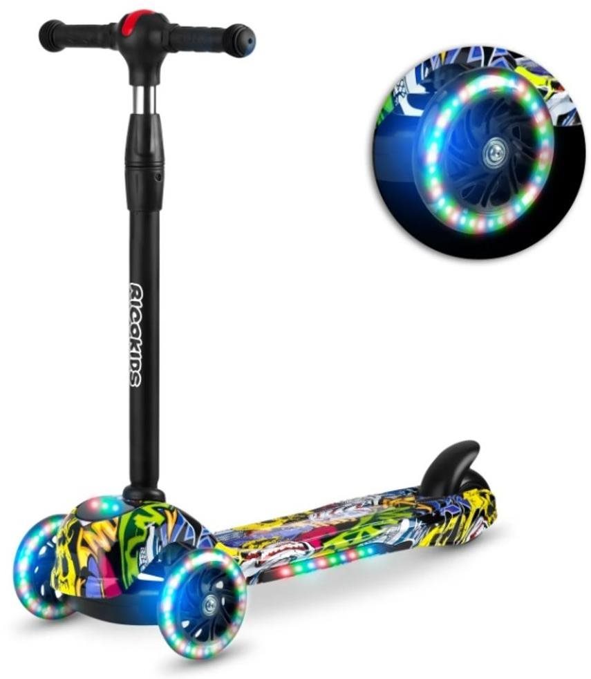 Ricokids Detská trojkolesová kolobežka Piko LED Graffiti žltá...
