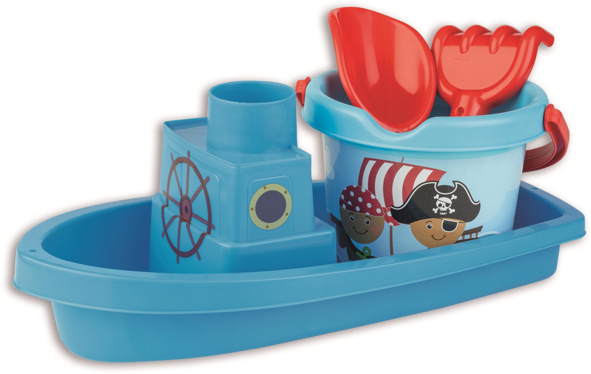 Androni Sand-Set Piraten mit Schiff - Länge 35 cm Sandspielzeug-Set
