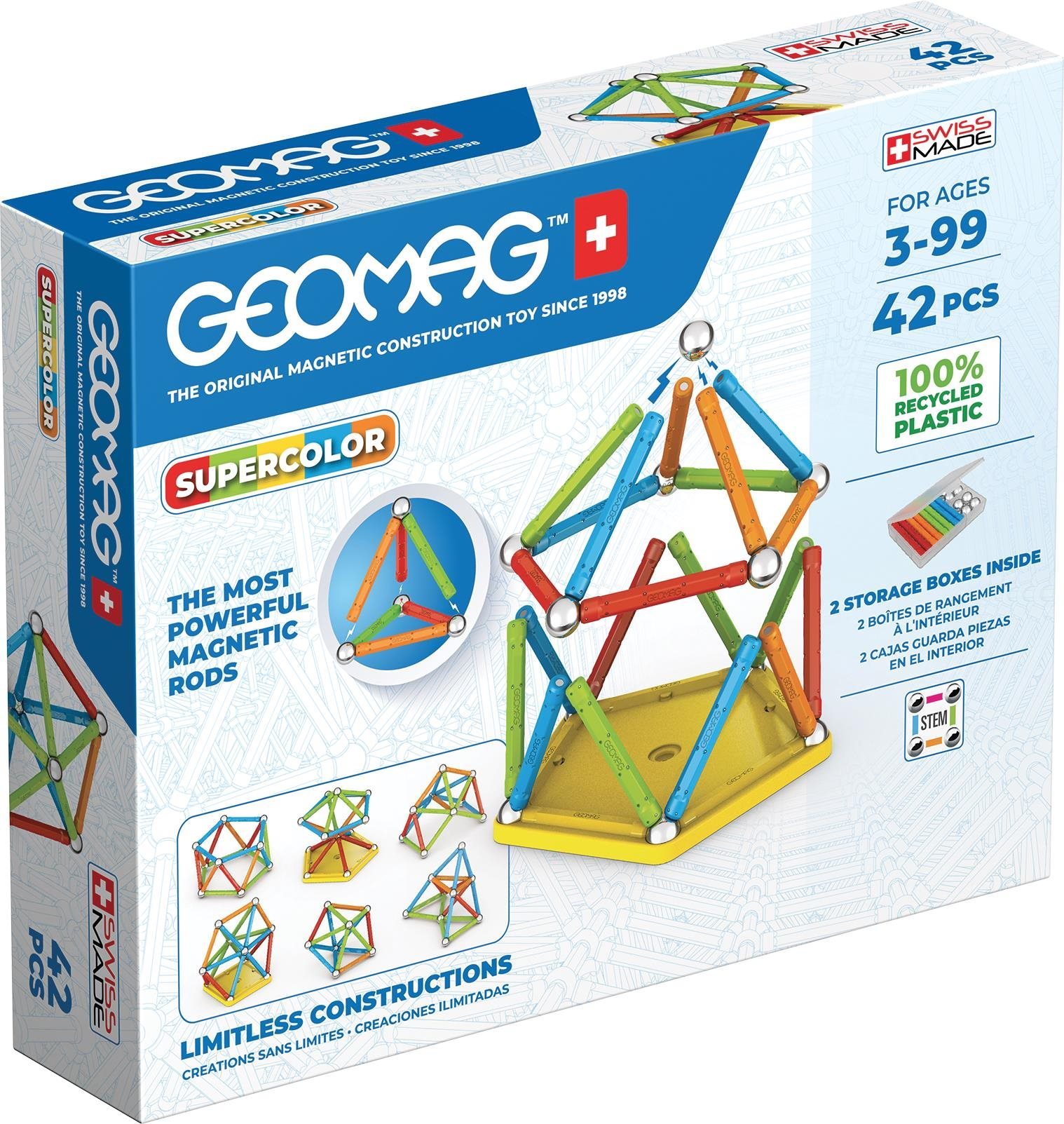 Geomag Supercolor recycled 42 dílků Stavebnice