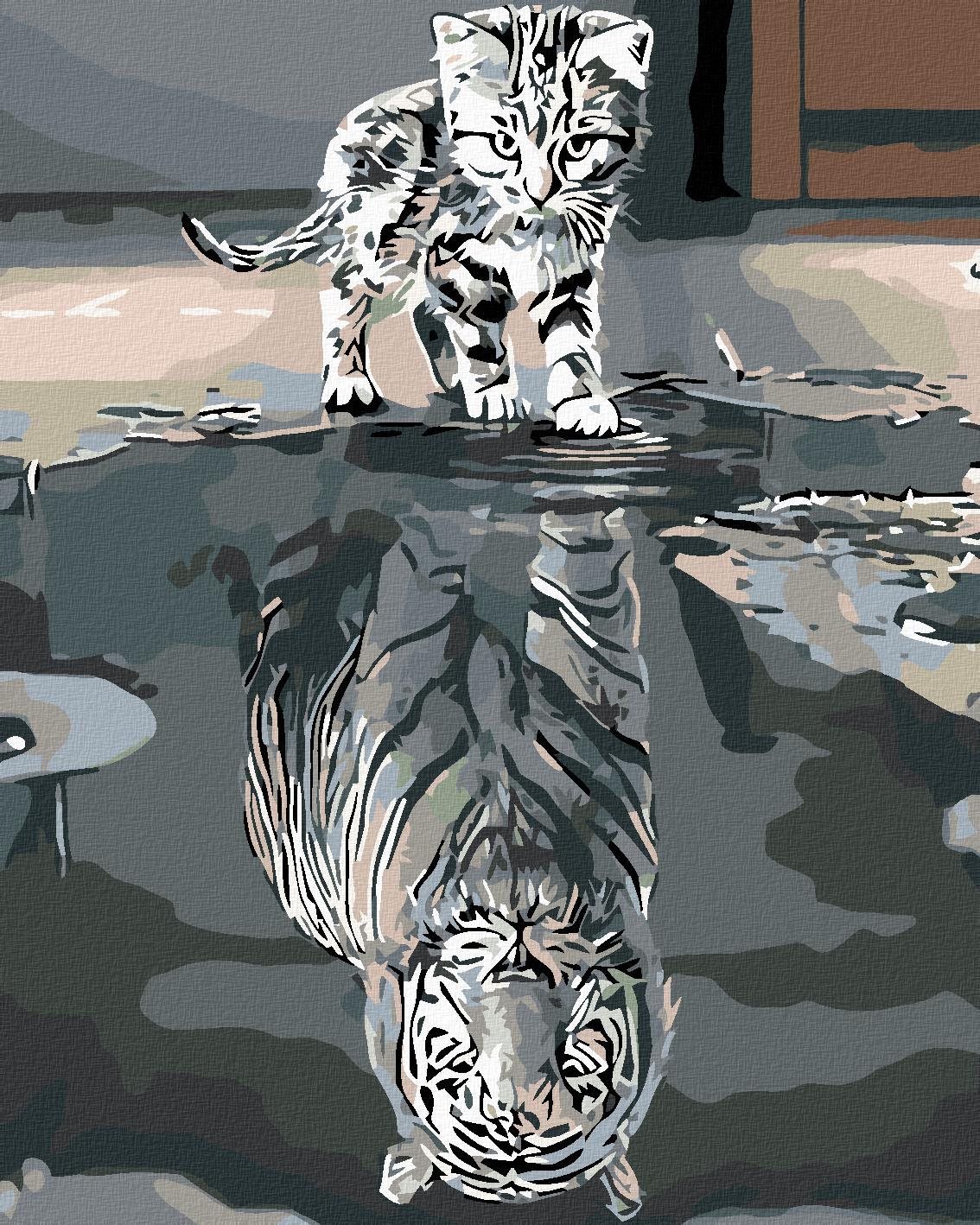 Diamondi – MAČA ALEBO TIGER, 40 × 50 cm, plátno napnuté na rám...