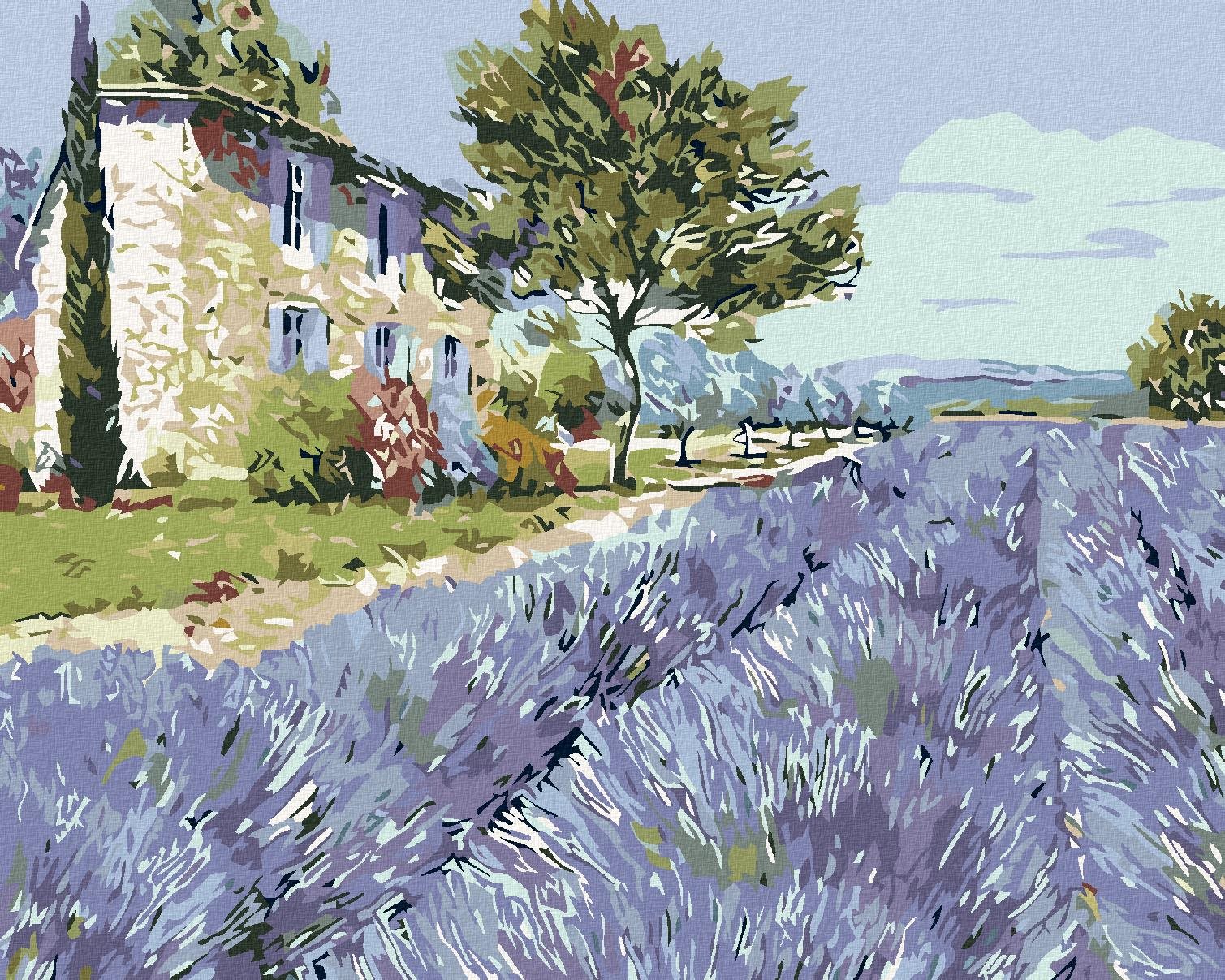 Diamondi – LEVANDUĽOVÉ POLE I, 40 × 50 cm, napnuté plátno na rám...