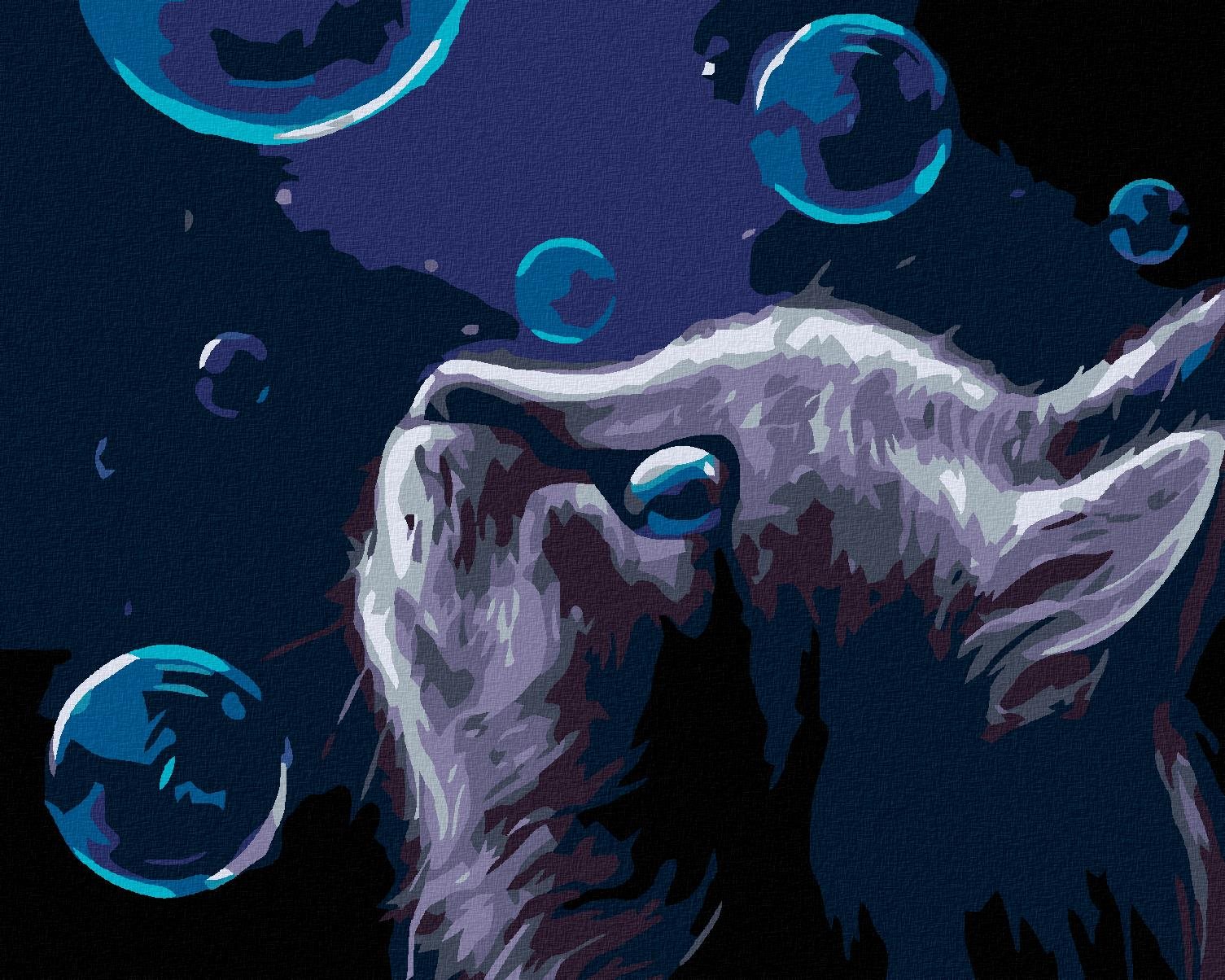 Diamondi – Diamantové maľovanie – MAČKA A BUBLINY V NOCI, 40 × 50...