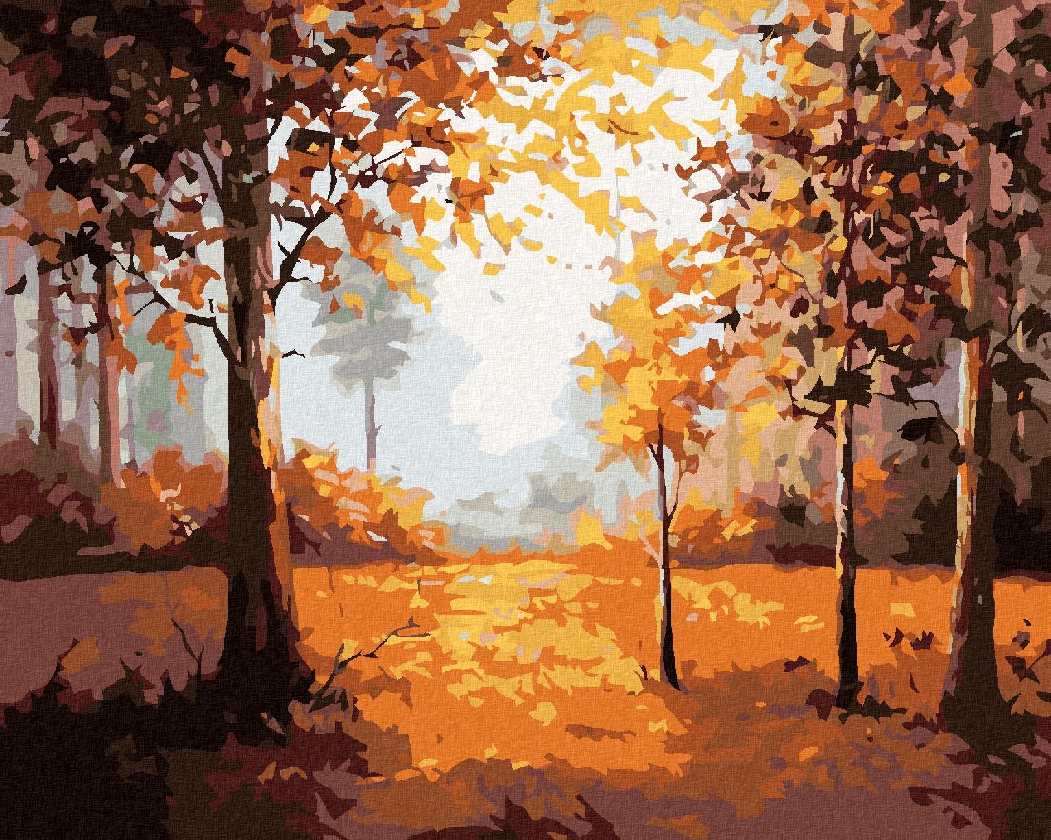 Diamondi – JESENNÝ LES, 40 × 50 cm, napnuté plátno na rám...