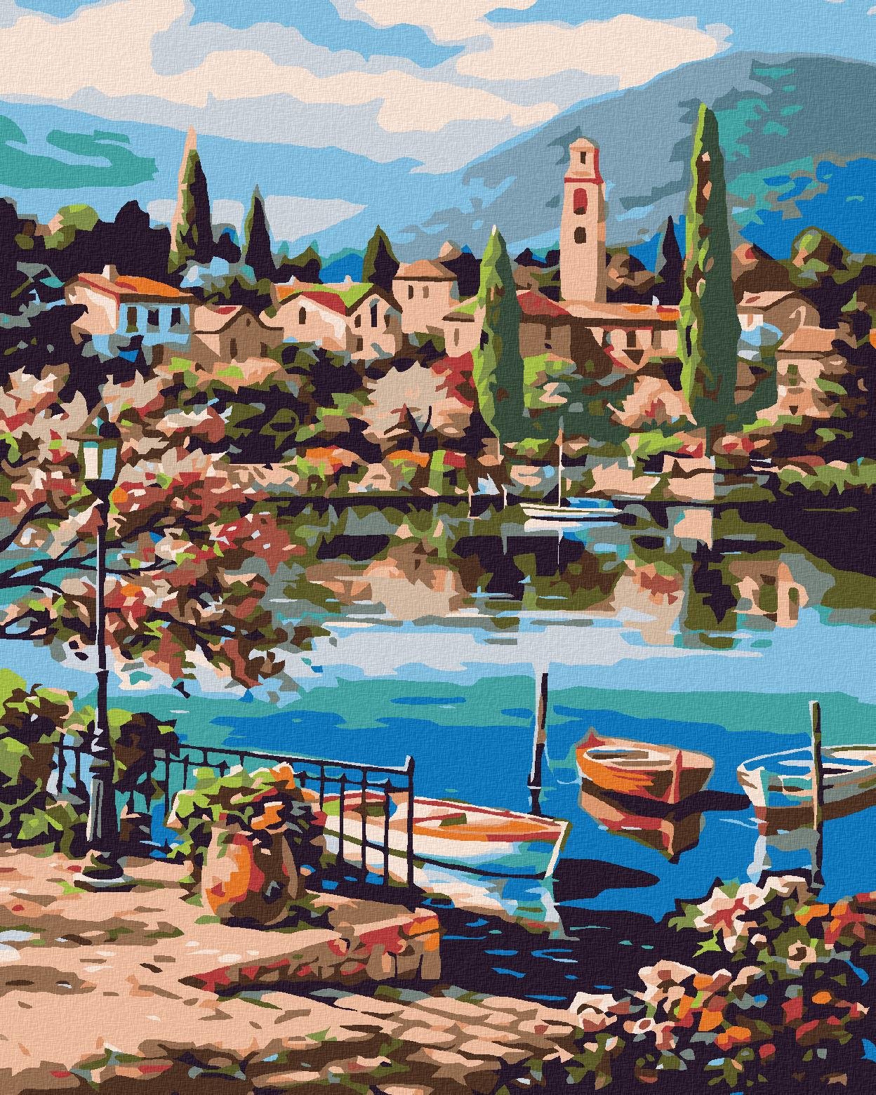 Diamondi – VESLICA NA HORSKOM JAZERE, 40 × 50 cm, bez rámu a bez...