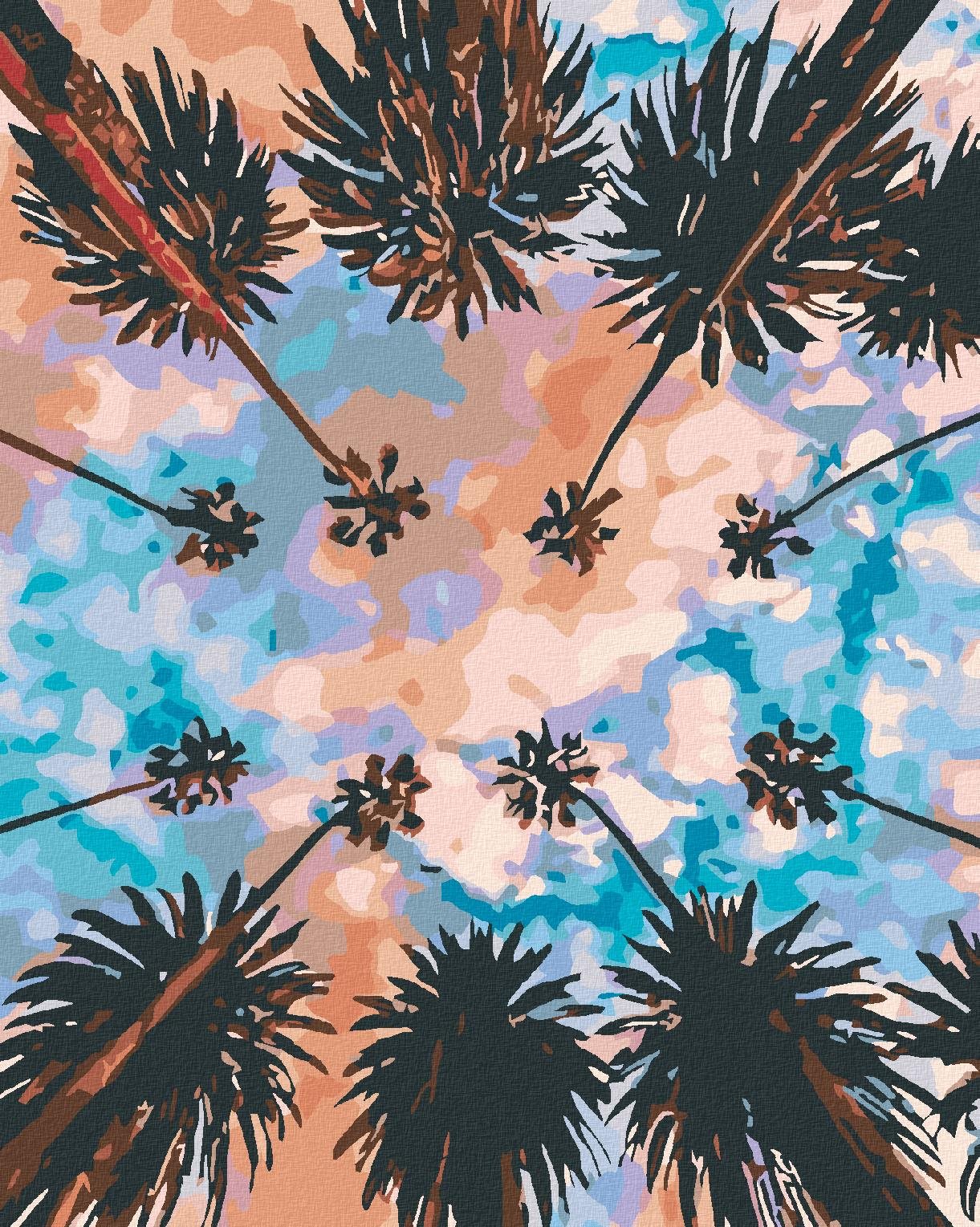 Diamondi – NEBO NAD PALMAMI, 40 × 50 cm, napnuté plátno na rám...