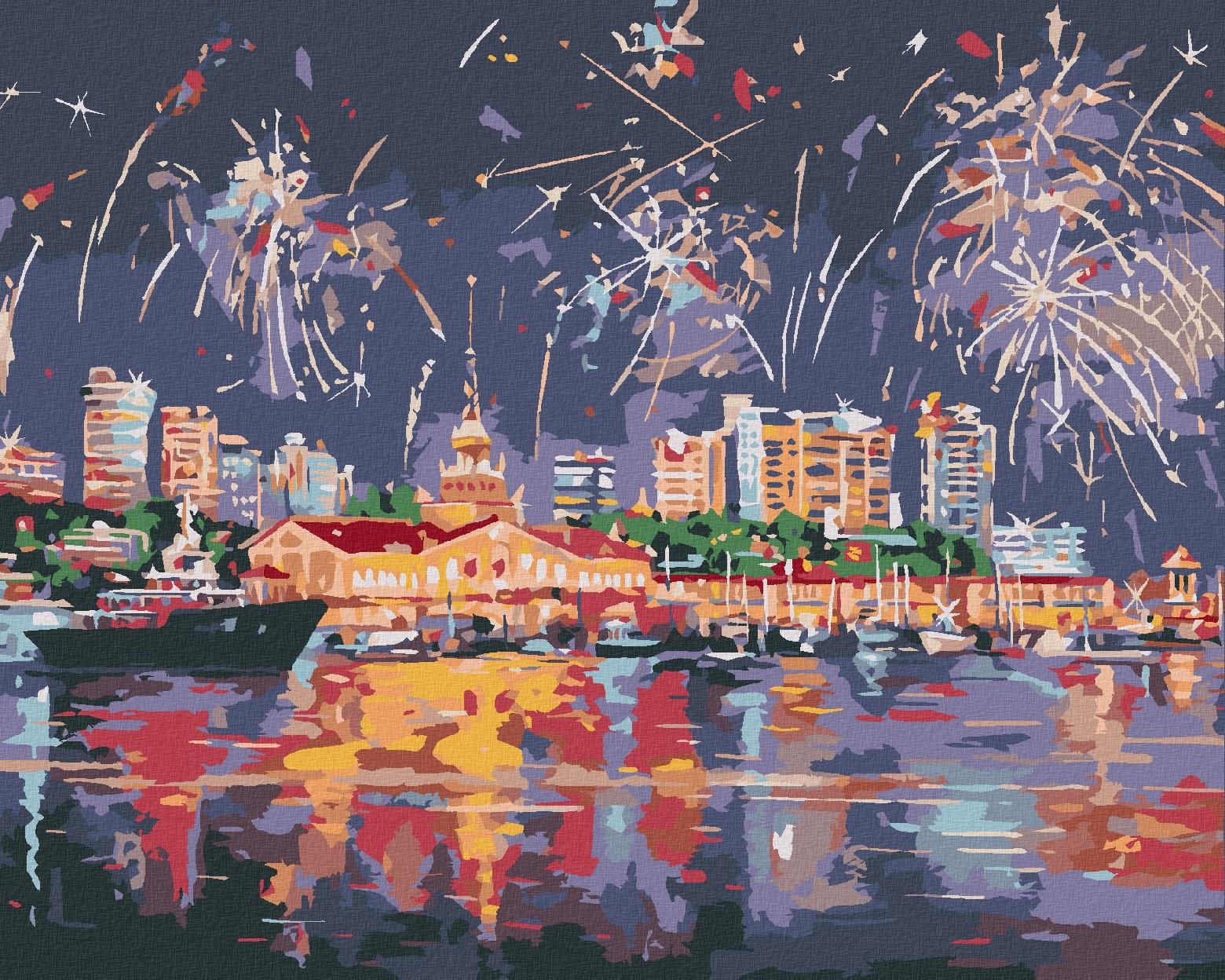 Diamondi – Diamantové maľovanie – OHŇOSTROJ V SOCHI, 40 × 50 cm,...