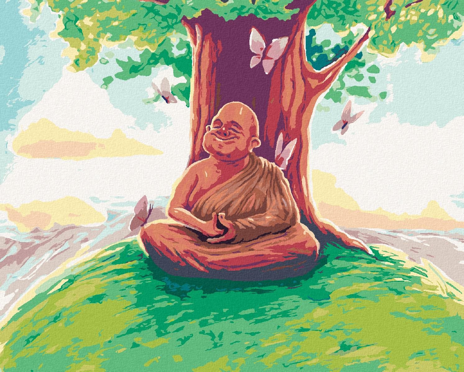 Diamondi – Diamantové maľovanie – BUDDHA SEDIACI POD STROMOM...