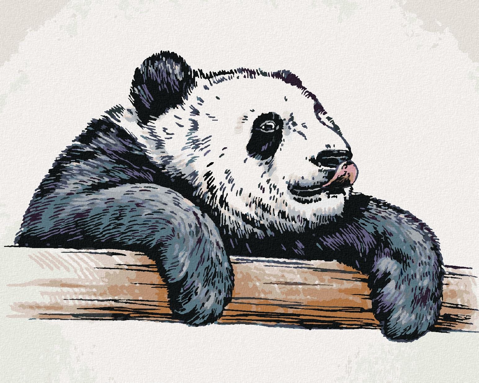 Diamondi – Diamantové maľovanie – OLIZUJÚCA SA PANDA, 40 × 50 cm,...