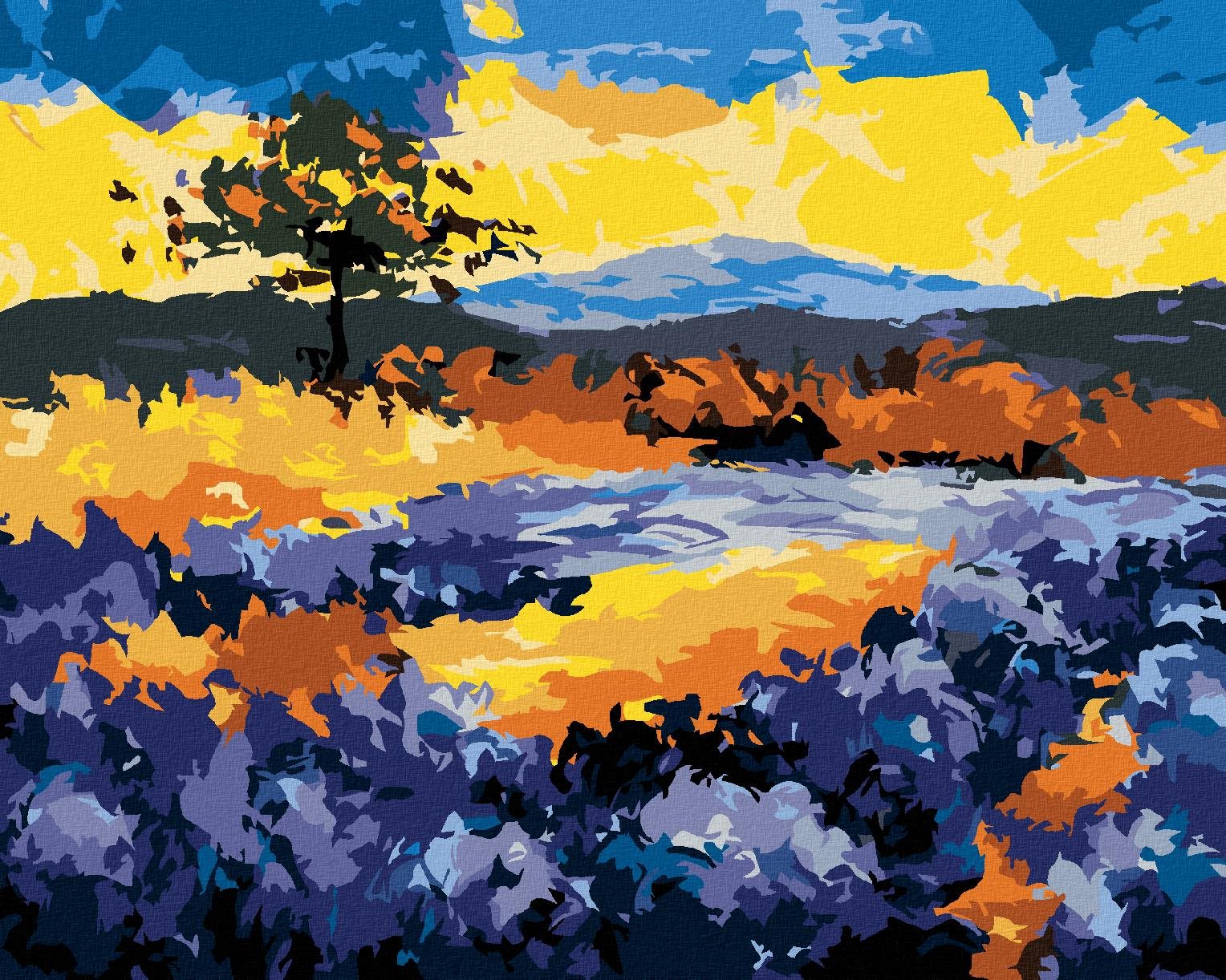 Diamondi – LEVANDUĽOVÉ POLE V PROVENSÁLSKU, 40 × 50 cm, napnuté...