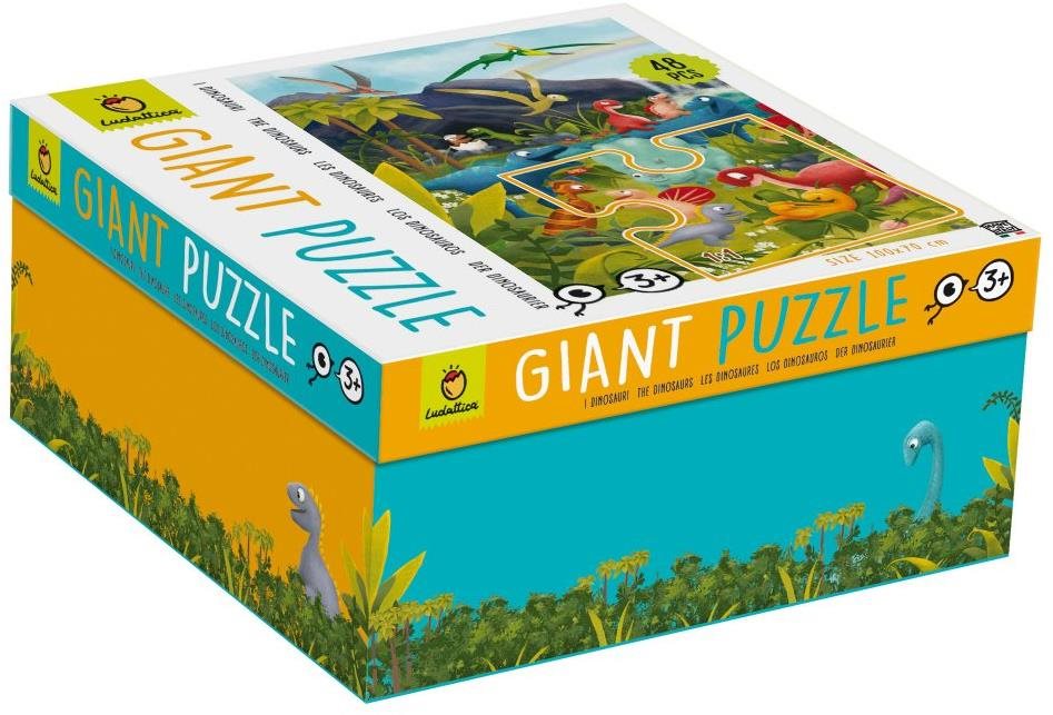 Ludattica Obrie podlahové puzzle Dinosaury, 48 dielikov Puzzle