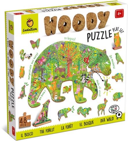 Ludattica Woody Lesné Zvieratká, drevené puzzle, 48 dielikov...