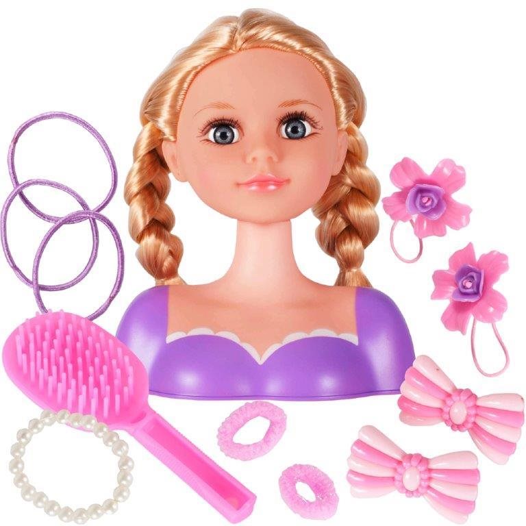 IKONKA - Hlava bábiky pre styling s doplnkami Česacia hlava