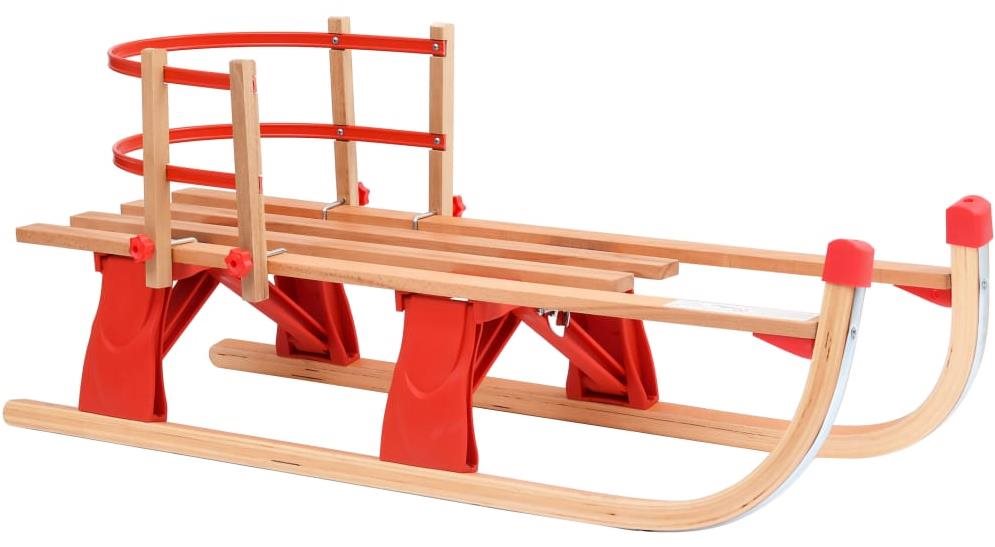 Shumee Skládací sněžné sáně s opěradlem, 119 cm, červené Sáňky