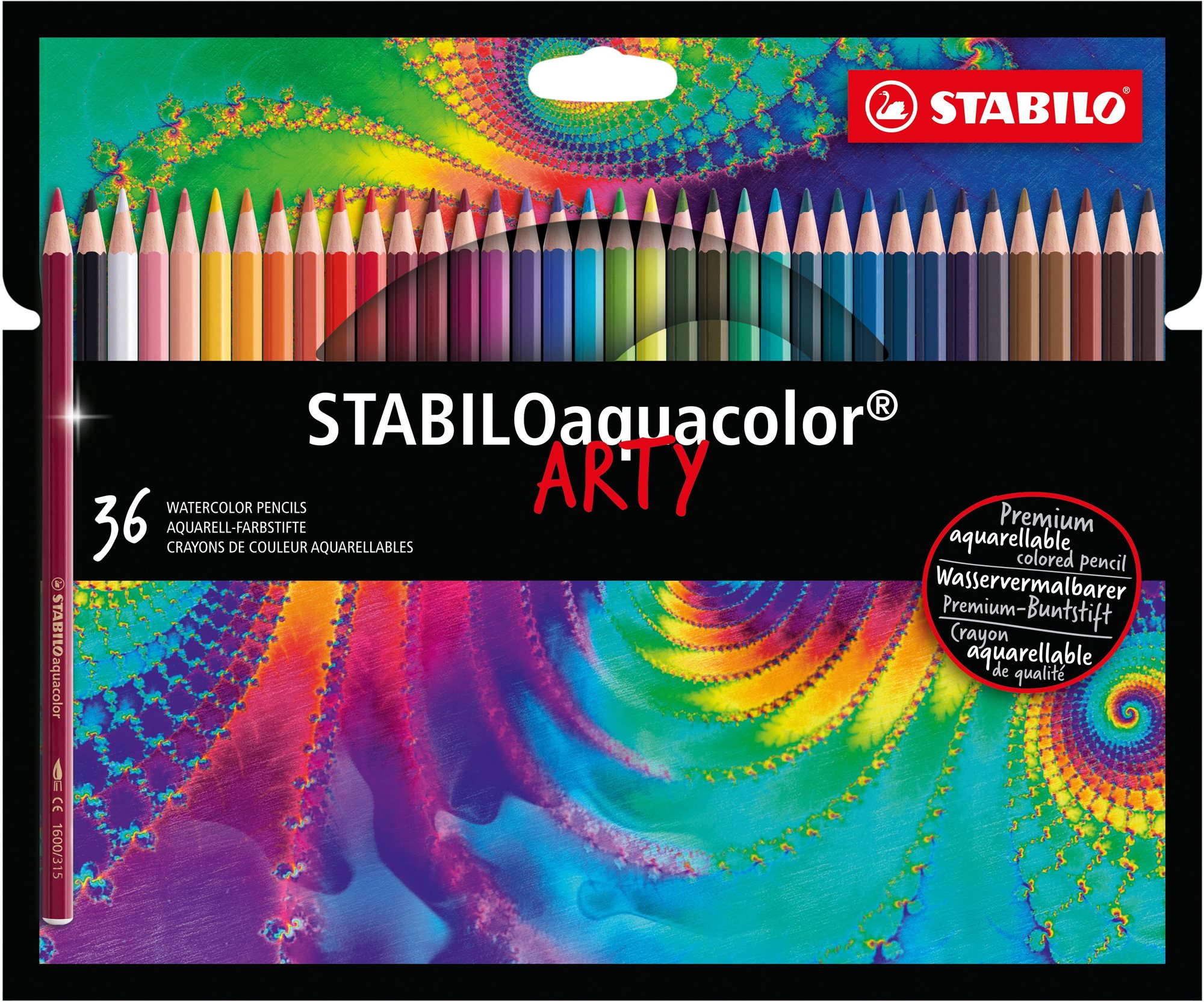 STABILOaquacolor – ARTY – 36 ks súprava – 36 rôznych farieb Pastelky
