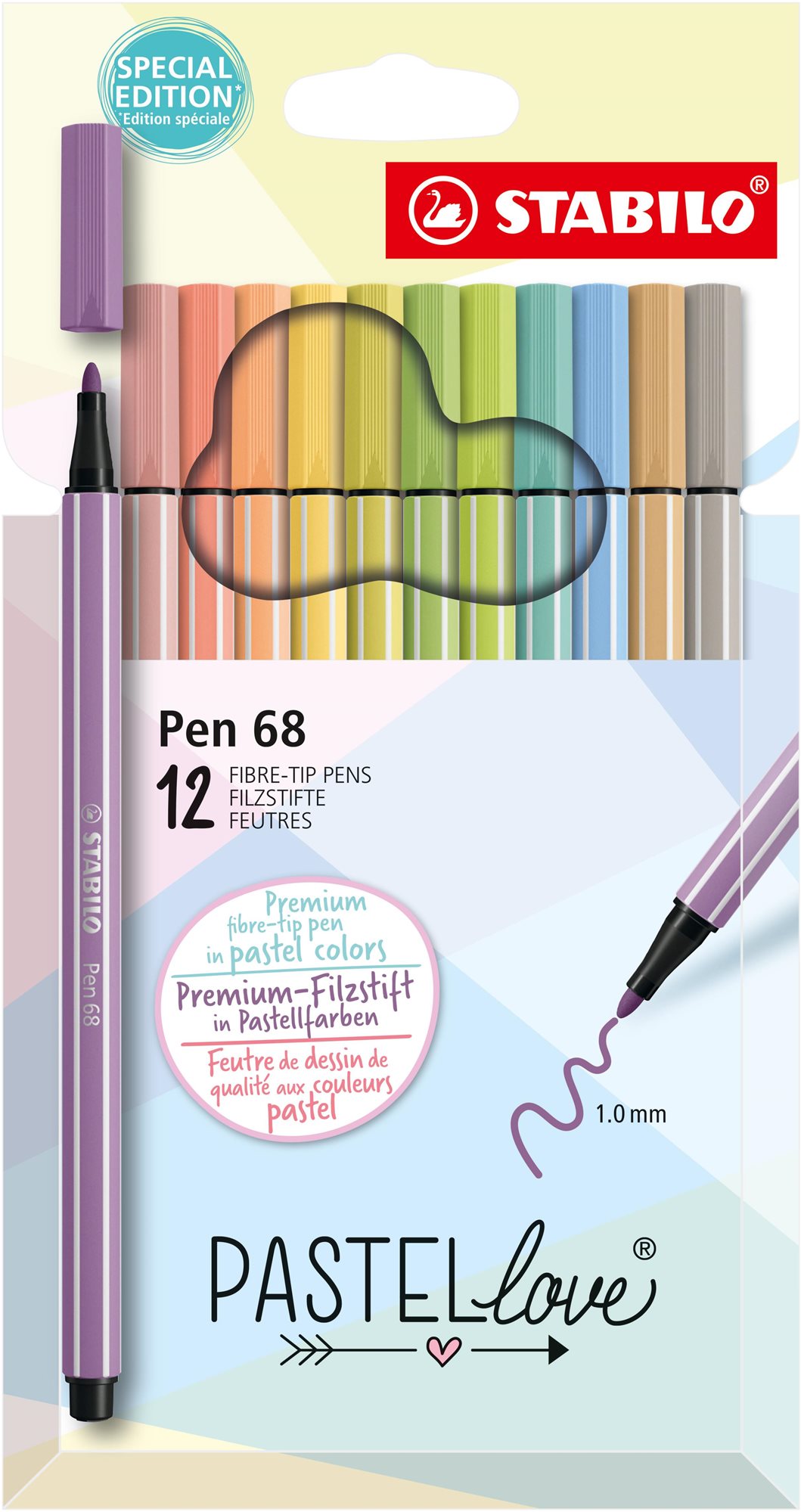 STABILO Pen 68 - Pastellove - 12 db-os szett - 12 különböző szín...