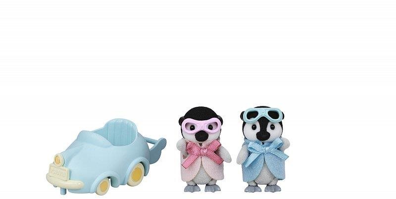 Sylvanian families Baby pingvin ikrek autóval Figura