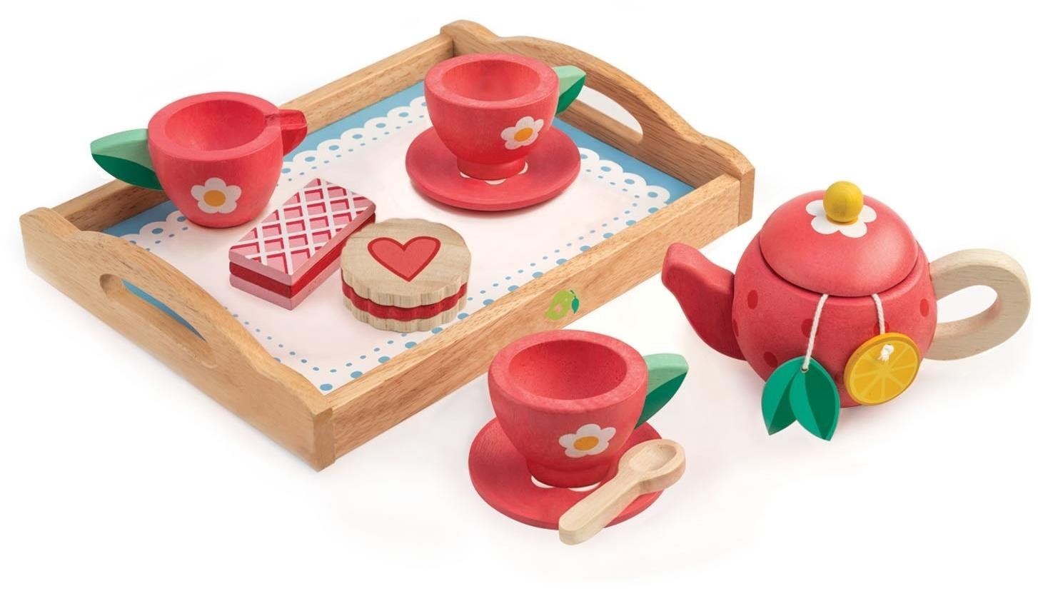 Tender Leaf Dřevěný čajový servis Tea Tray Set Súprava riadu