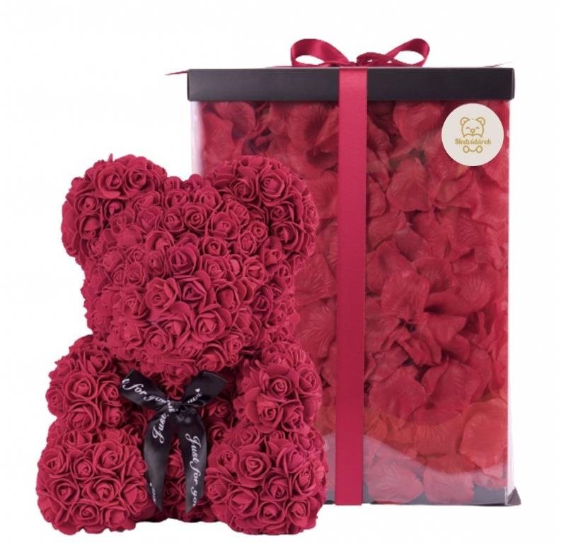 Medvídárek BIG Romantic 35 cm darčekovo balený – tmavo červený...