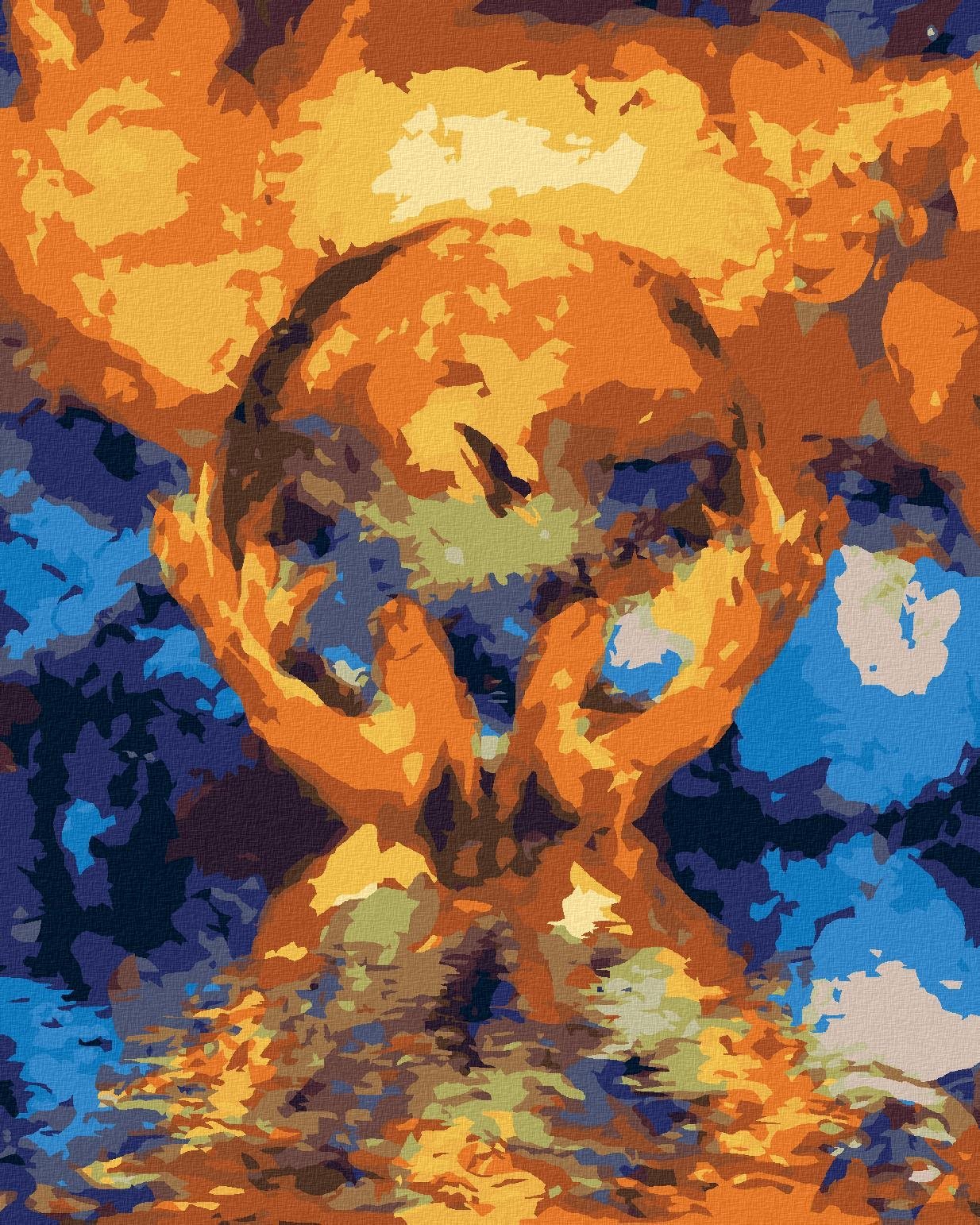 Krištáľová guľa v rukách, 80 × 100 cm, plátno napnuté na rám...