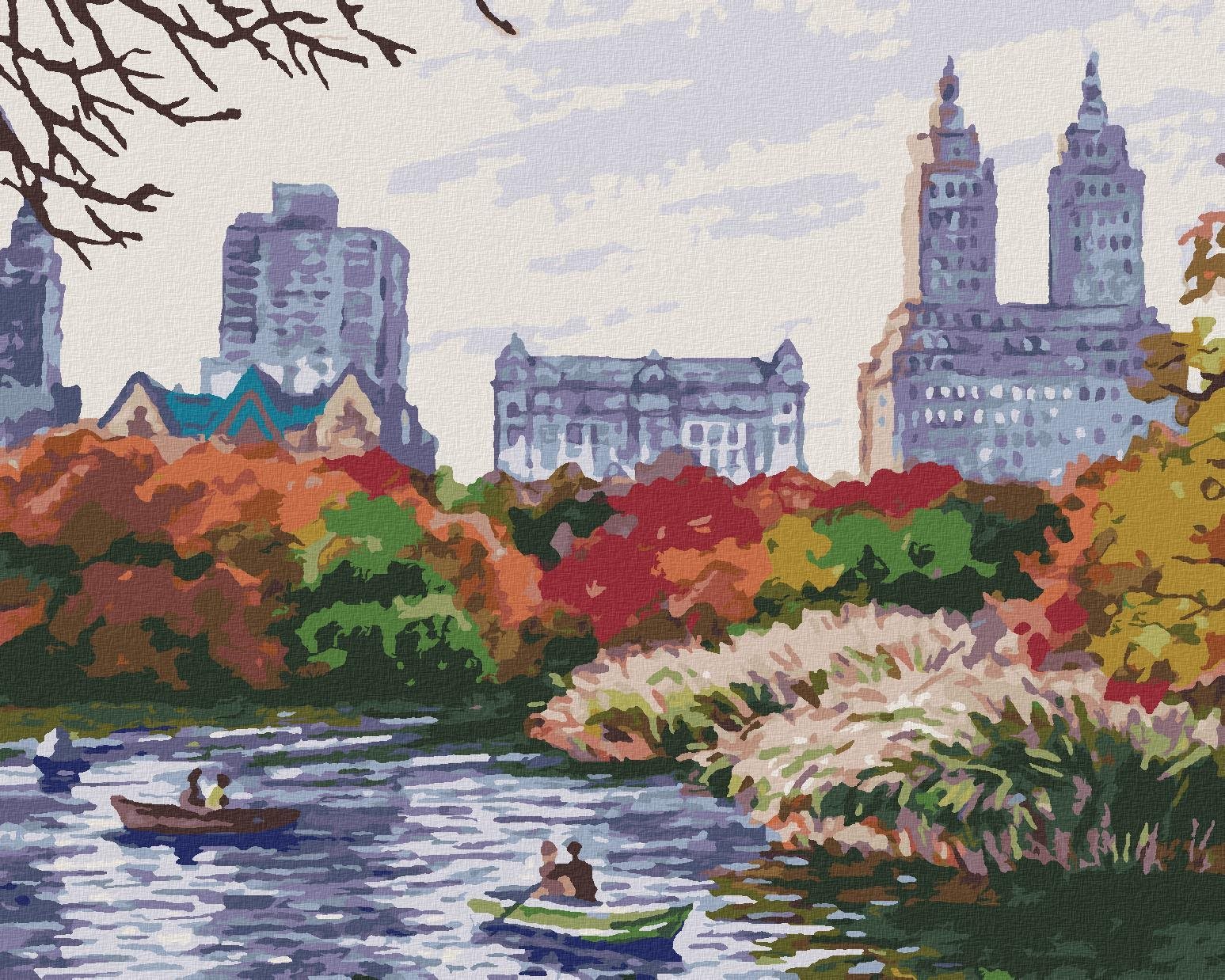 Jesenný New York, 40×50 cm, vypnuté plátno na rám Maľovanie podľa...