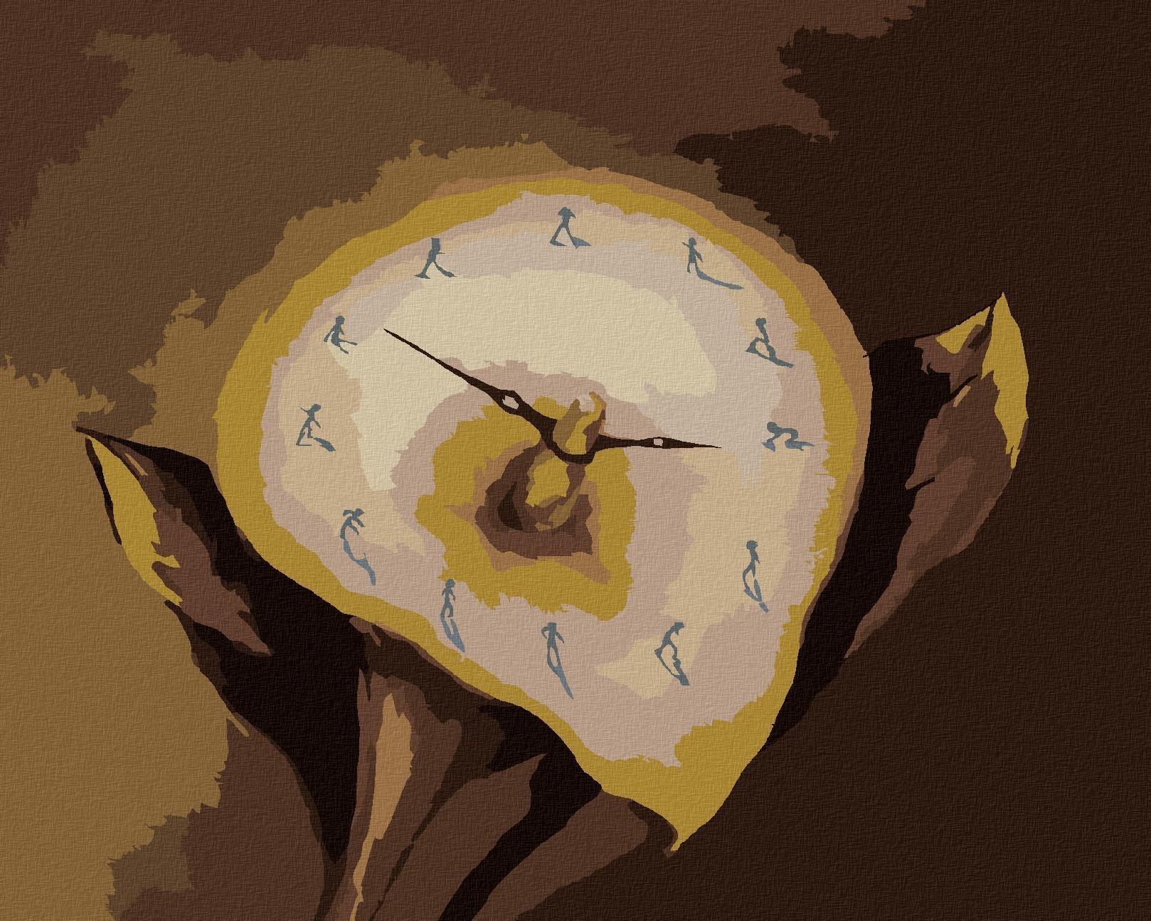 Roztečené hodiny, 40×50 cm, vypnuté plátno na rám Maľovanie podľa...