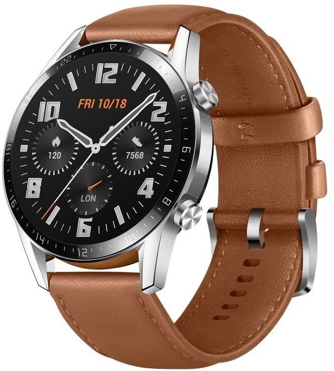 Huawei Watch GT 2 Brown Leather Strap Smart Watch