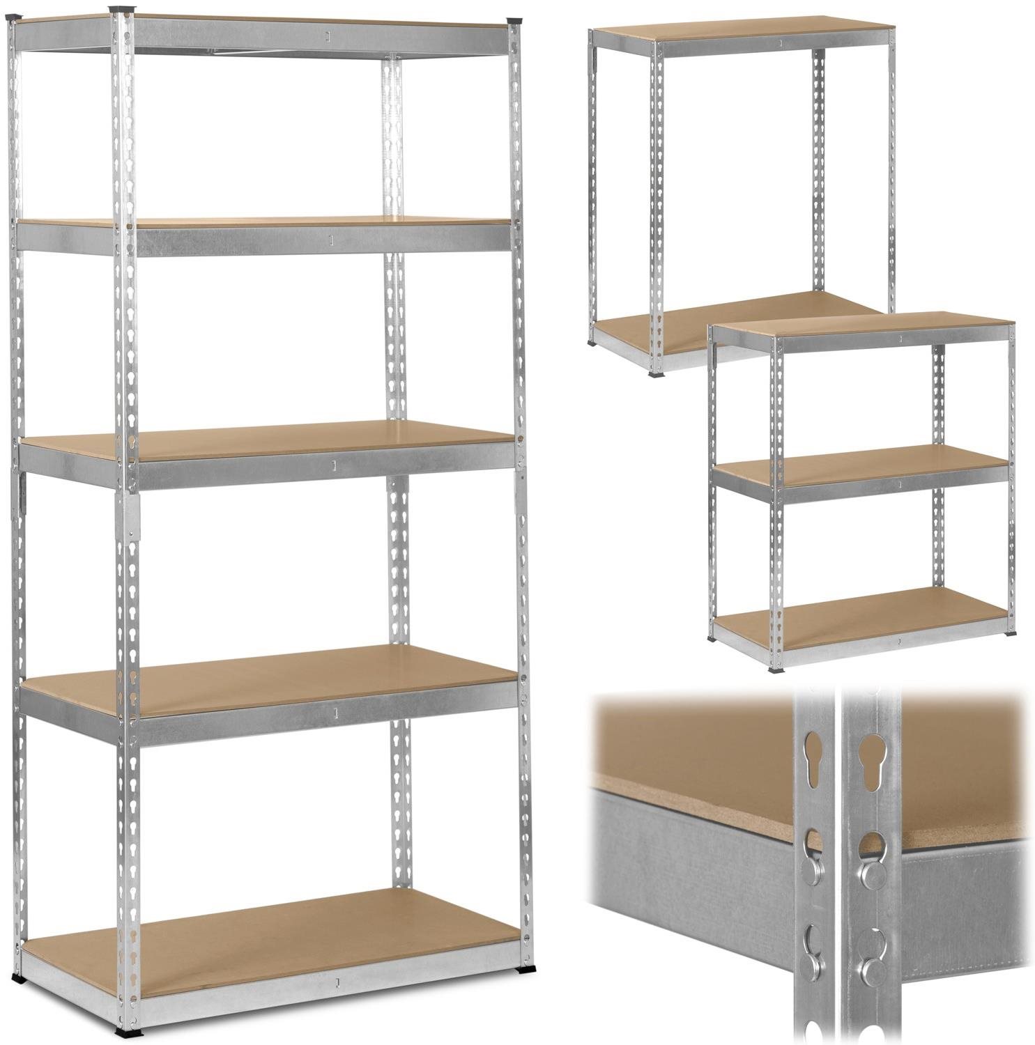 Humberg Kovový úložný regál 183 × 90 × 45 cm strieborný Regál
