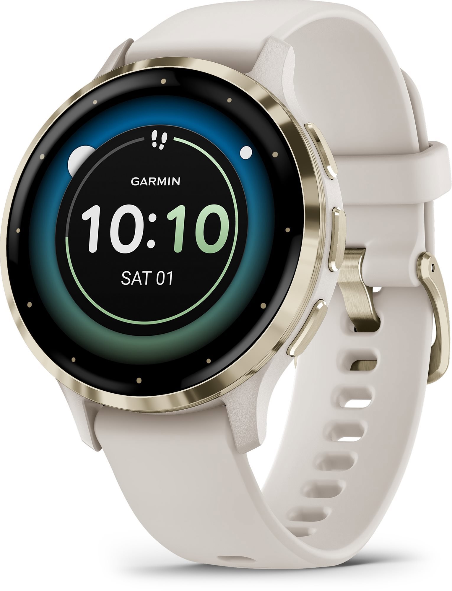 Garmin Venu 3S elefántcsont krémarany, szilikon szíjjal Okosóra