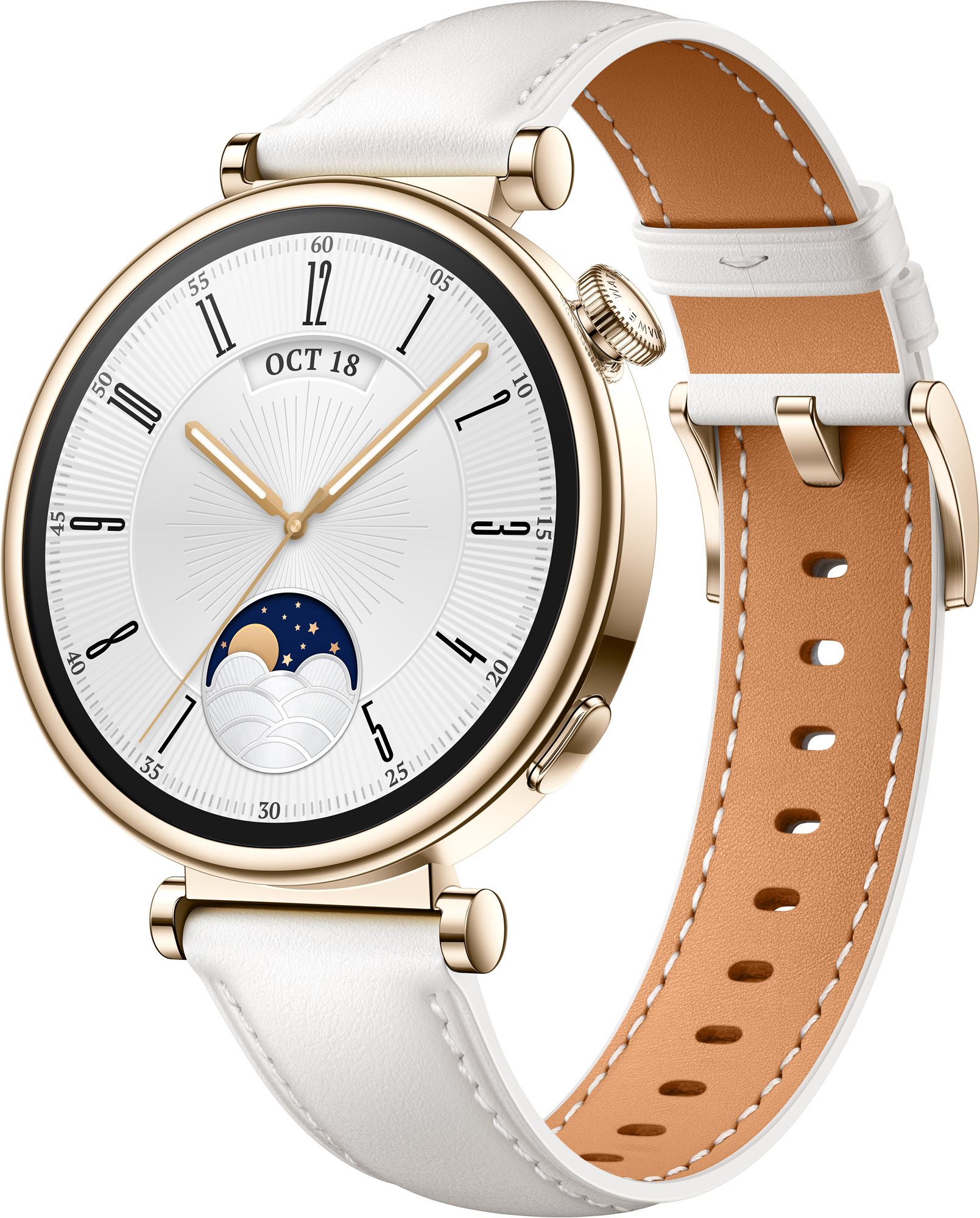 Huawei Watch GT 4 41 mm White Leather Strap Smart hodinky