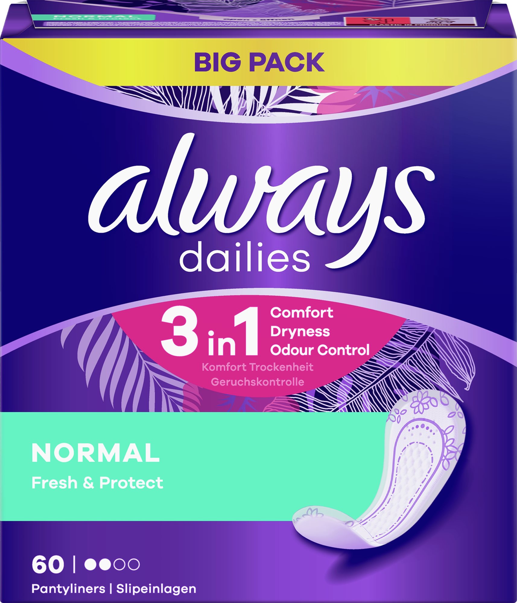 ALWAYS Dailies Fresh&Protect Normal Intímky 60 ks Slipové vložky