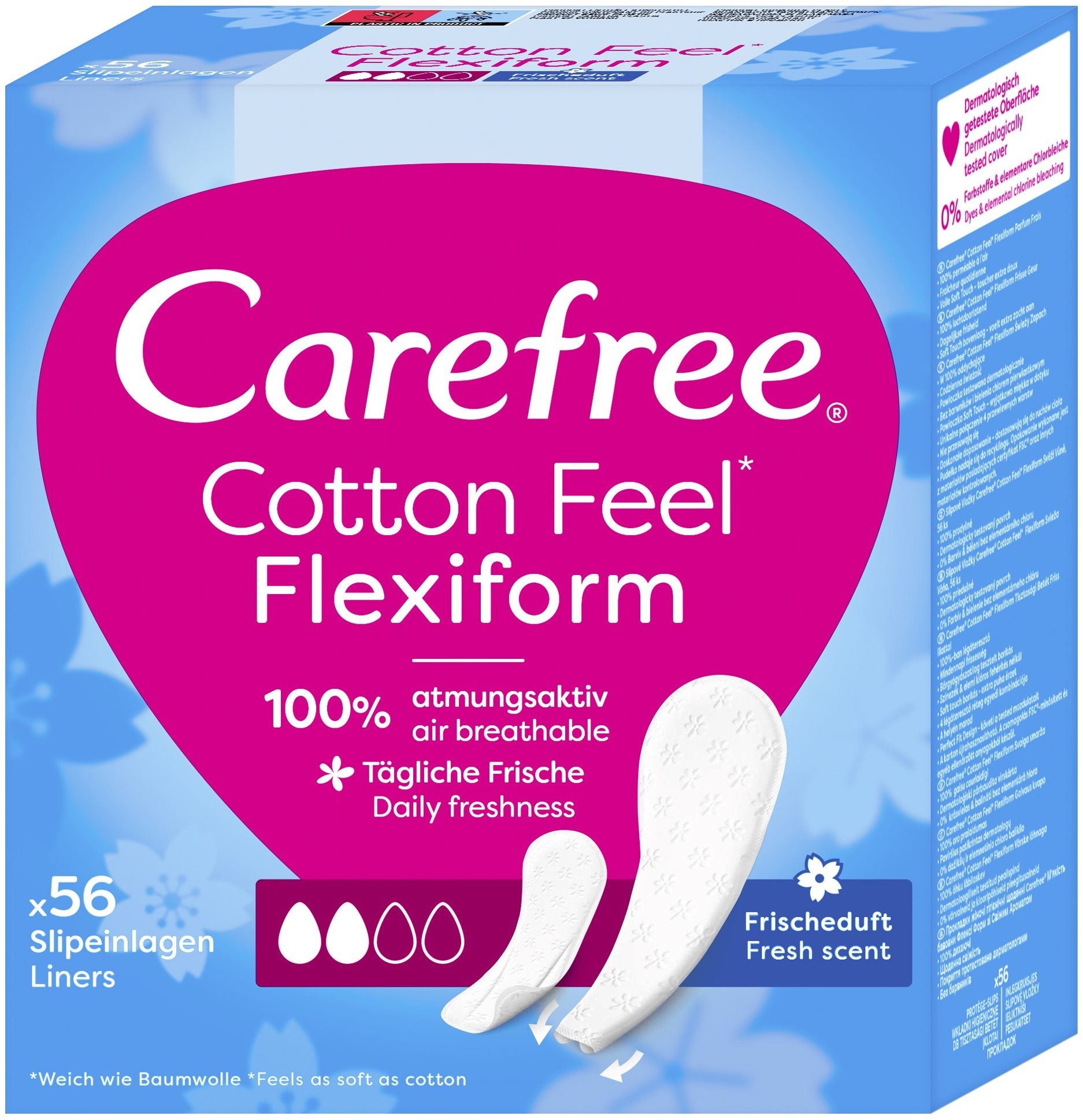 CAREFREE Flexiform Fresh 58 ks Slipové vložky