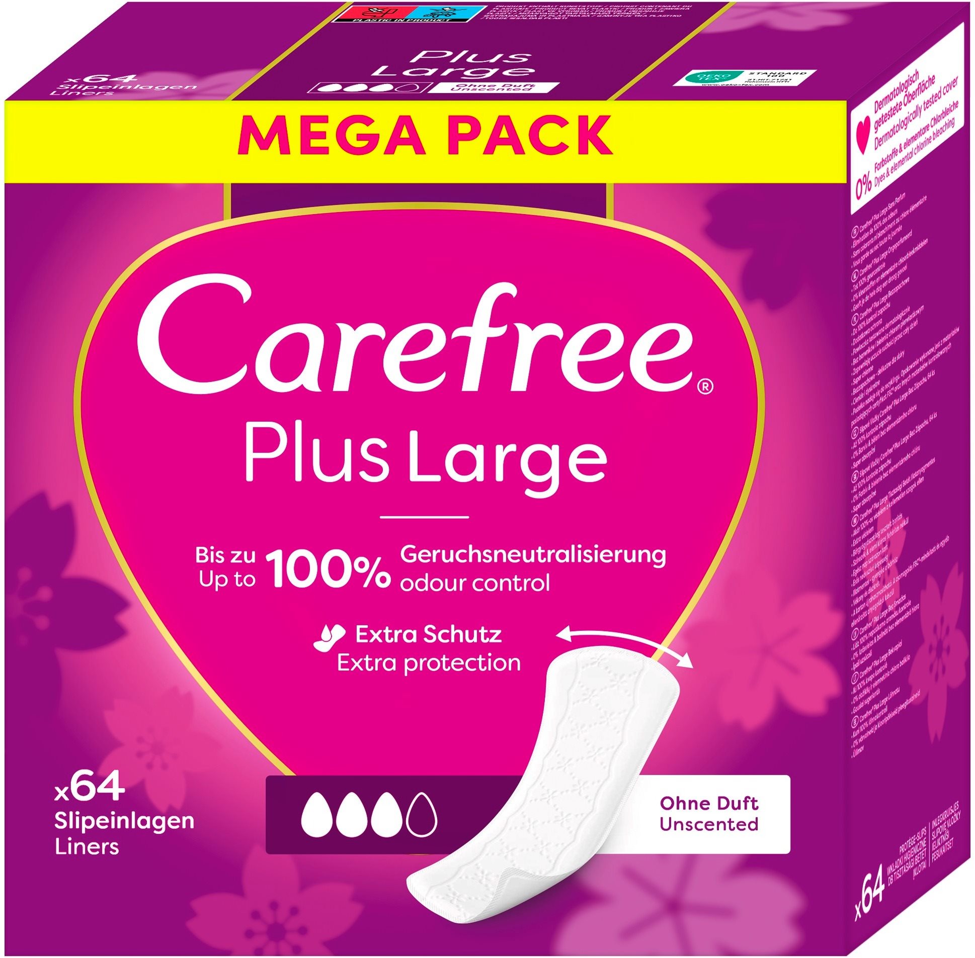 CAREFREE Large 64 ks Slipové vložky