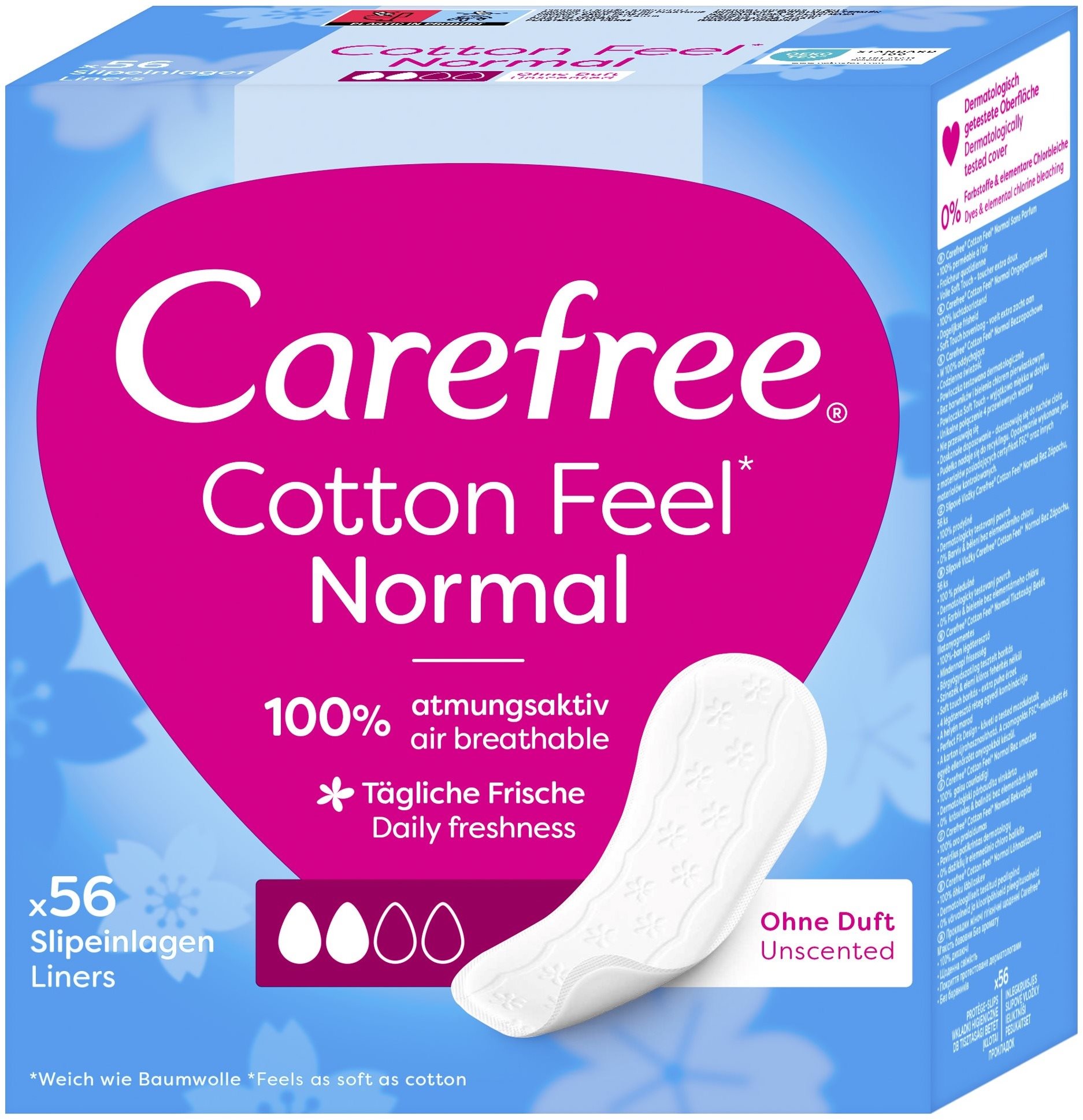 CAREFREE Cotton 56 ks Slipové vložky