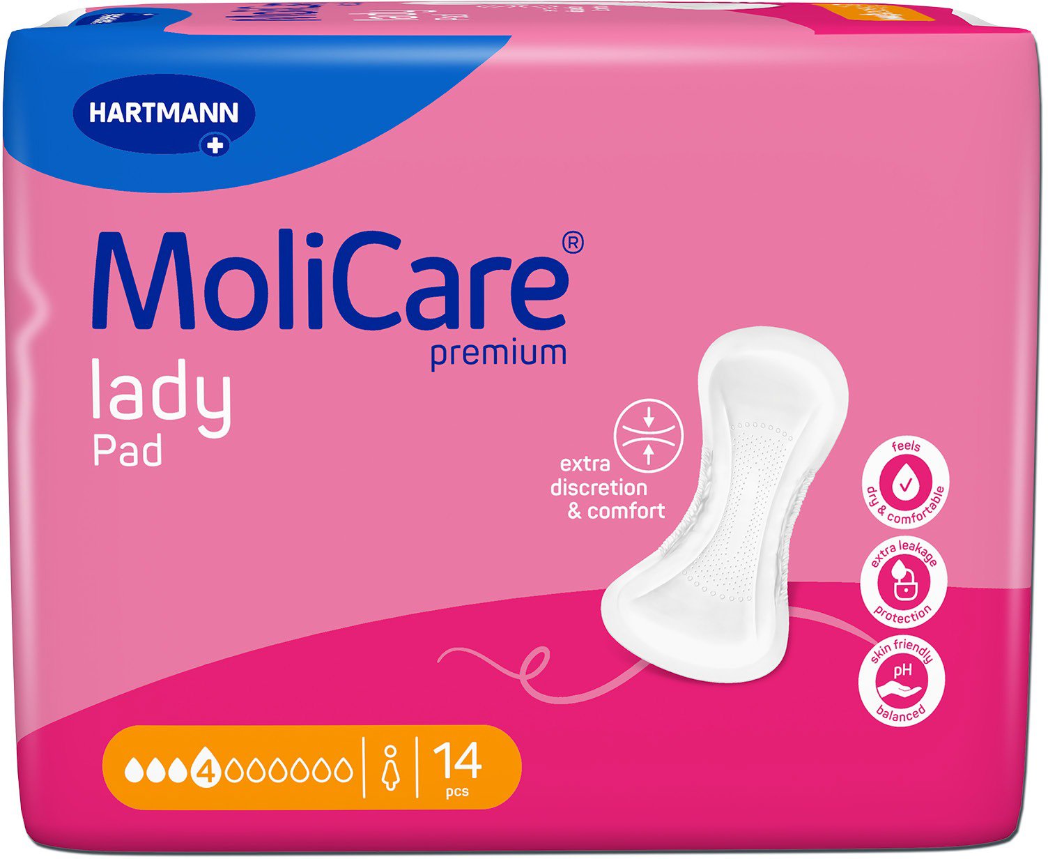 MOLICARE Lady Inkontinencia betét 4 csepp 14 db Inkontinencia betét