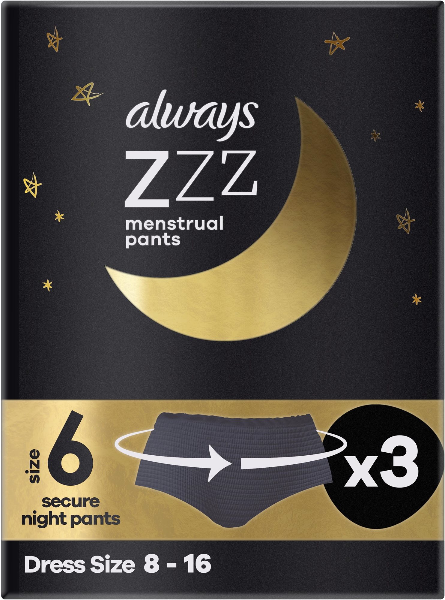 ALWAYS ZZZs egyszer használatos éjszakai menstruációs alsónemű 3 db...