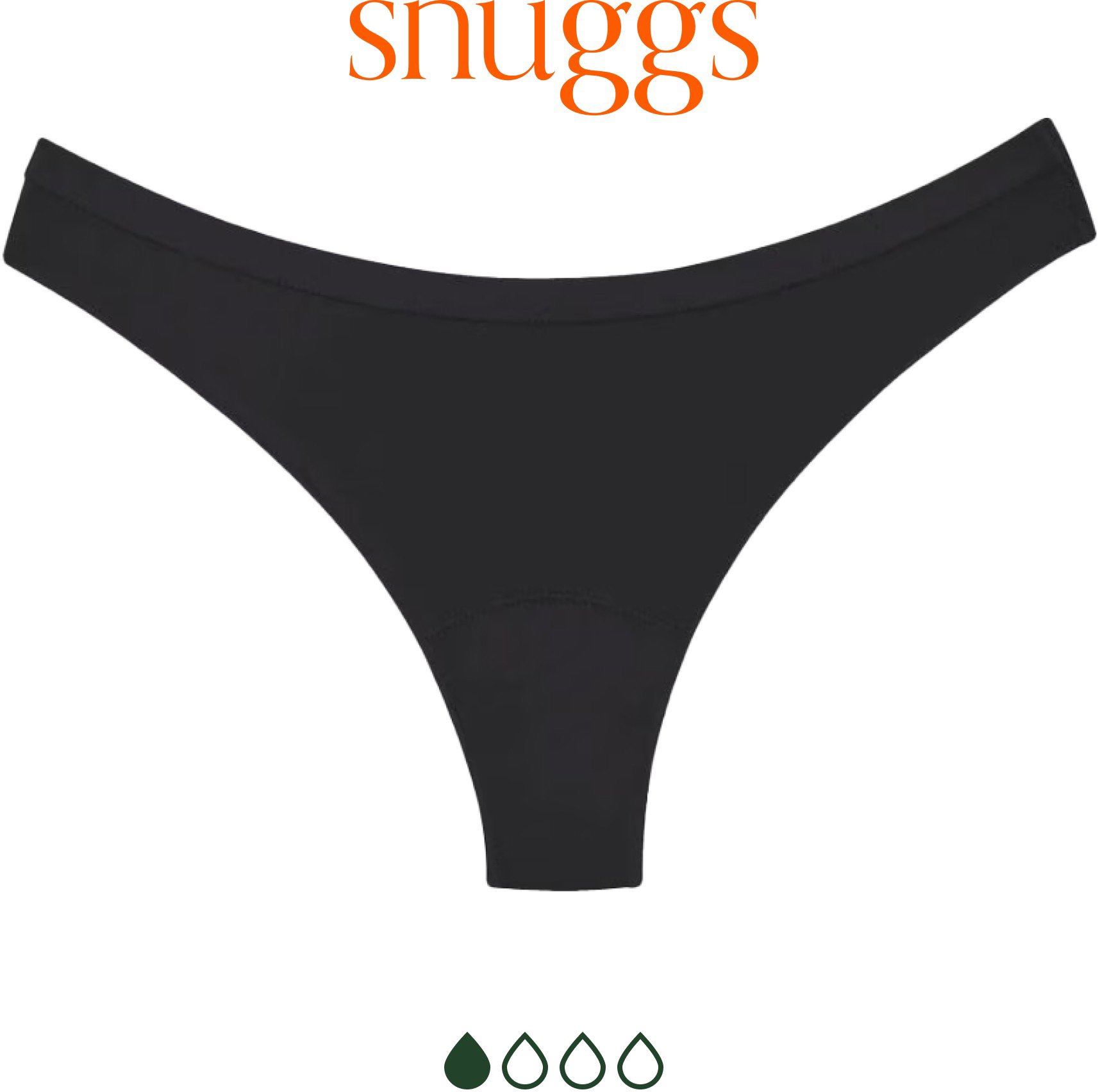 SNUGGS Light Black brazil, XS méret Menstruációs bugyi